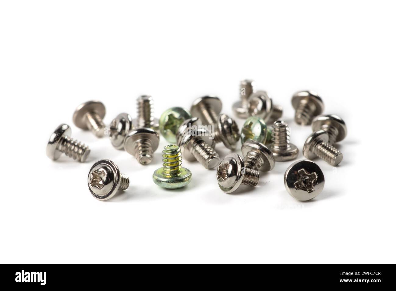 screws macro photo, metal screw, steel screw, repair screw. Stock Photo