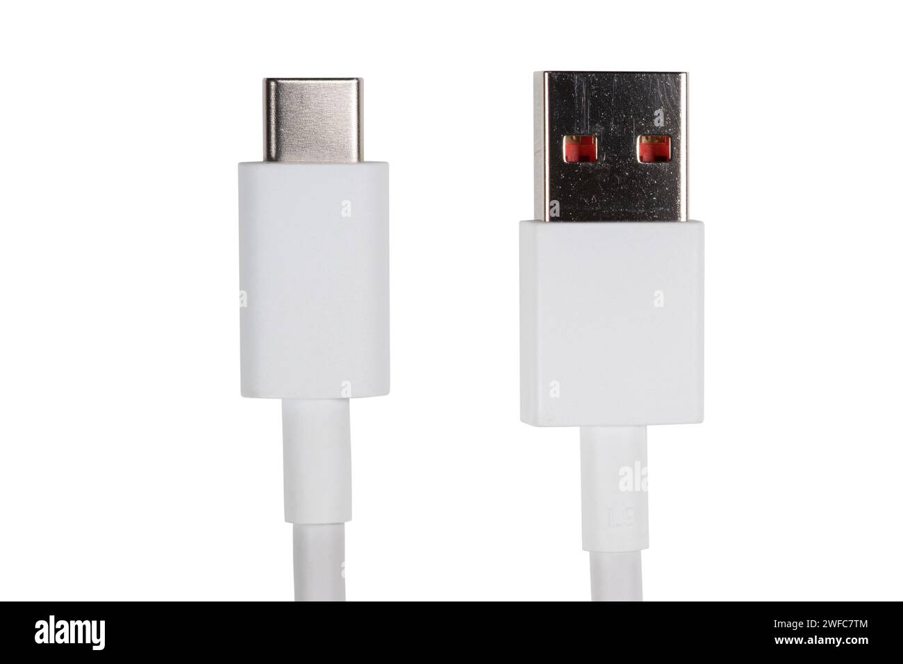 cable usb-c to usb isolated on white background Stock Photo - Alamy