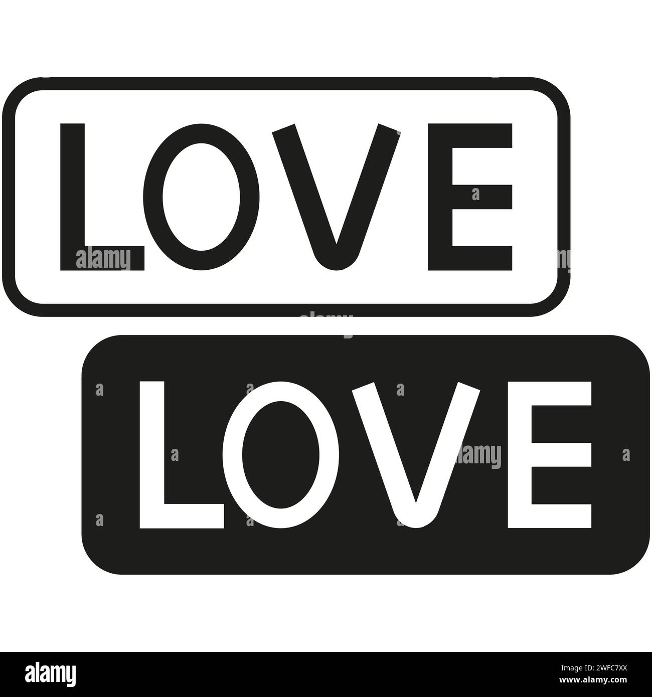 card with black love. Handwritten positive quote vector lettering. Vector illustration. stock image. EPS 10. Stock Vector