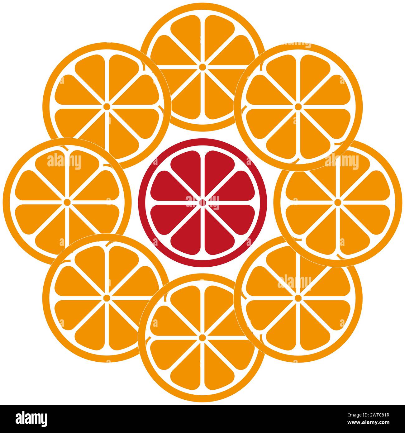 Sketch cut orange icon. Summer concept. Creative concept. Sweet food. Vector illustration. Stock image. EPS 10. Stock Vector