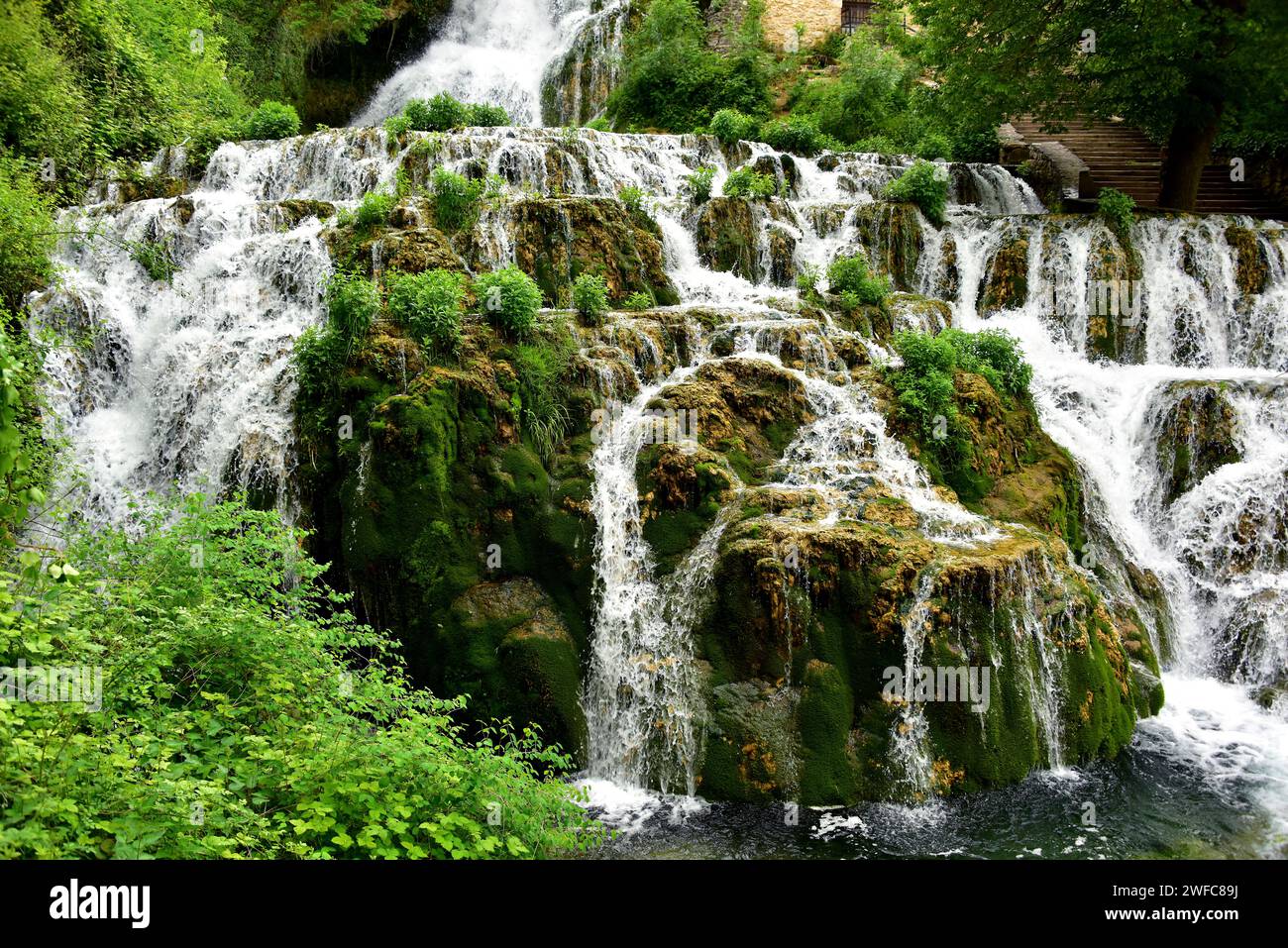 Orbaneja del Castillo, waterfall. Burgos province, Castilla y Leon, Spain. Stock Photo