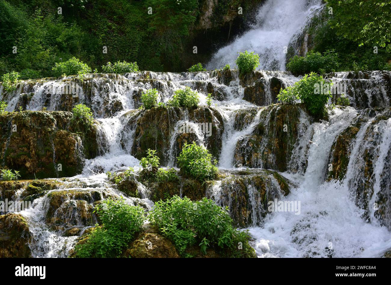 Orbaneja del Castillo, waterfall. Burgos province, Castilla y Leon, Spain. Stock Photo