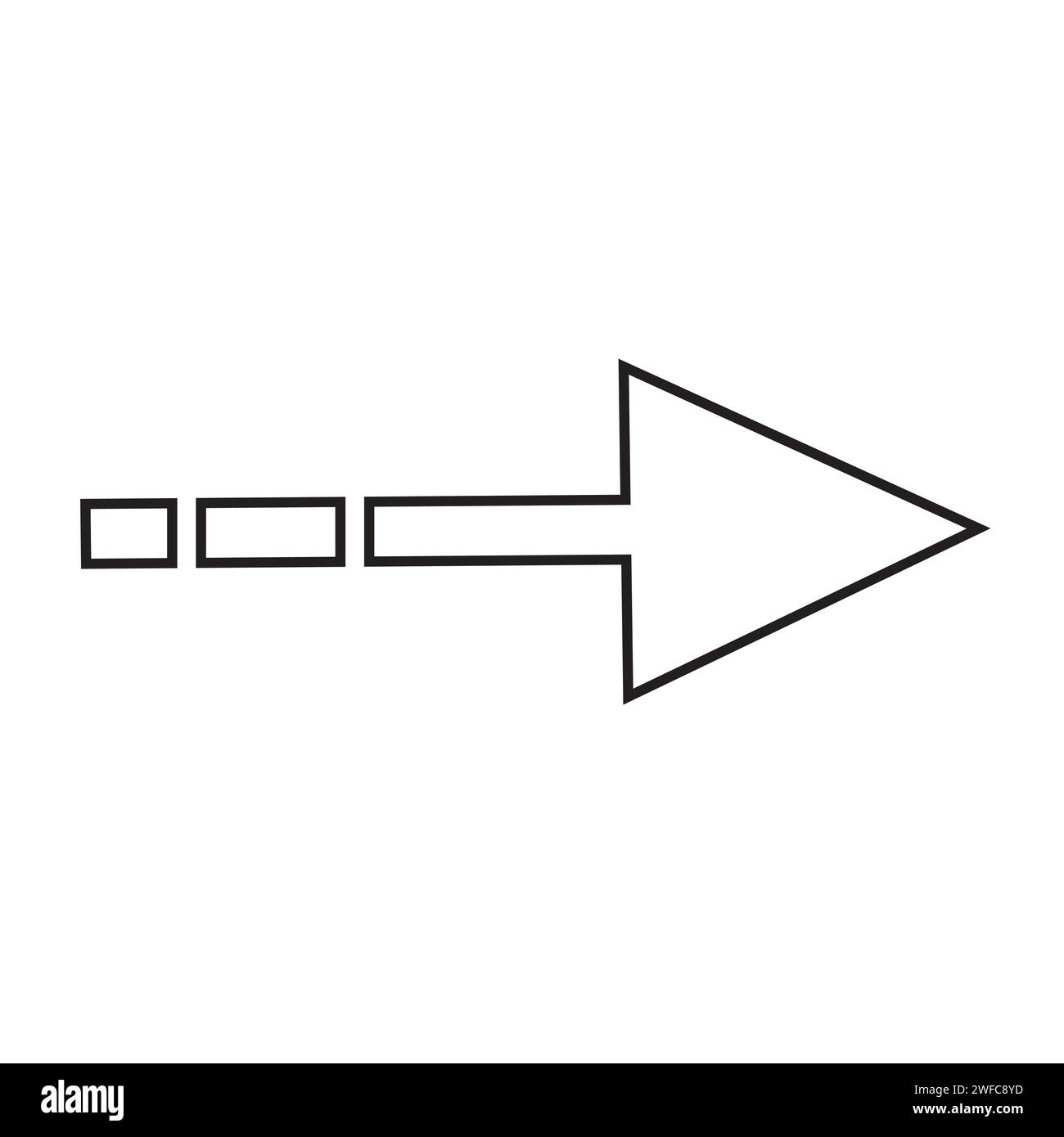 Arrow icon. Right direction. Line design. Creative art element ...
