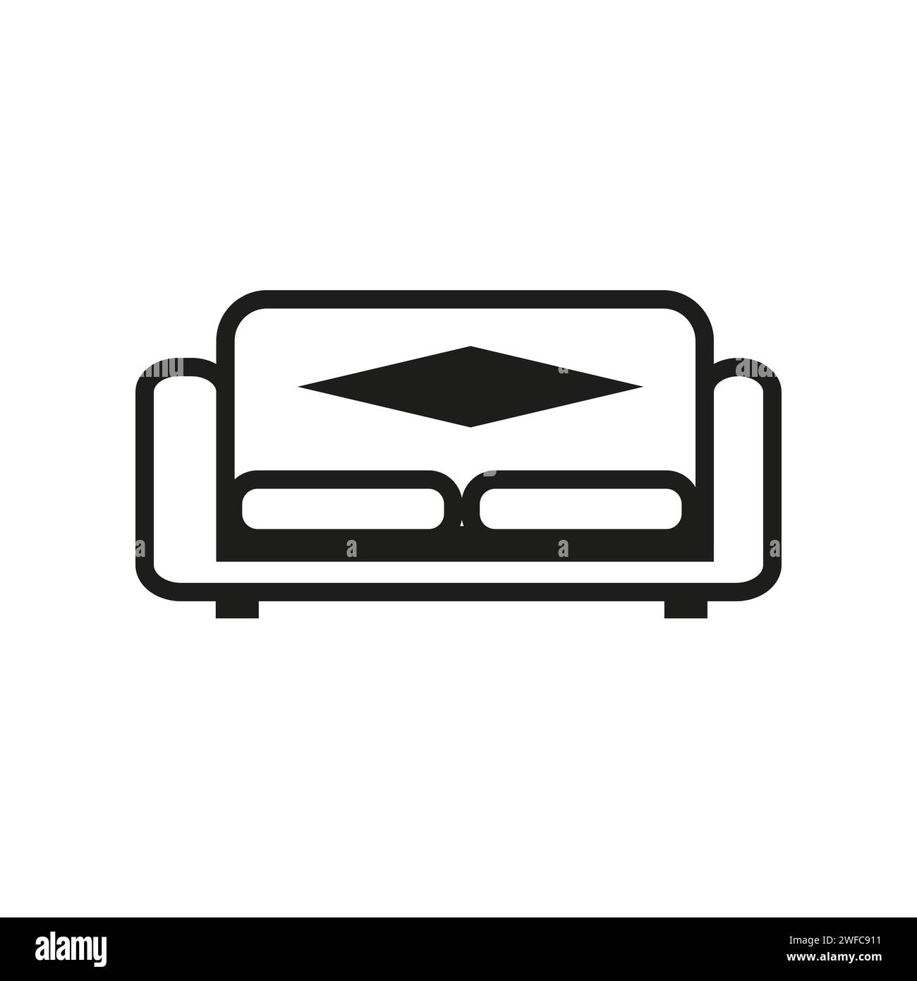 Sofa icon. Vector illustration. Stock image. EPS 10. Stock Vector