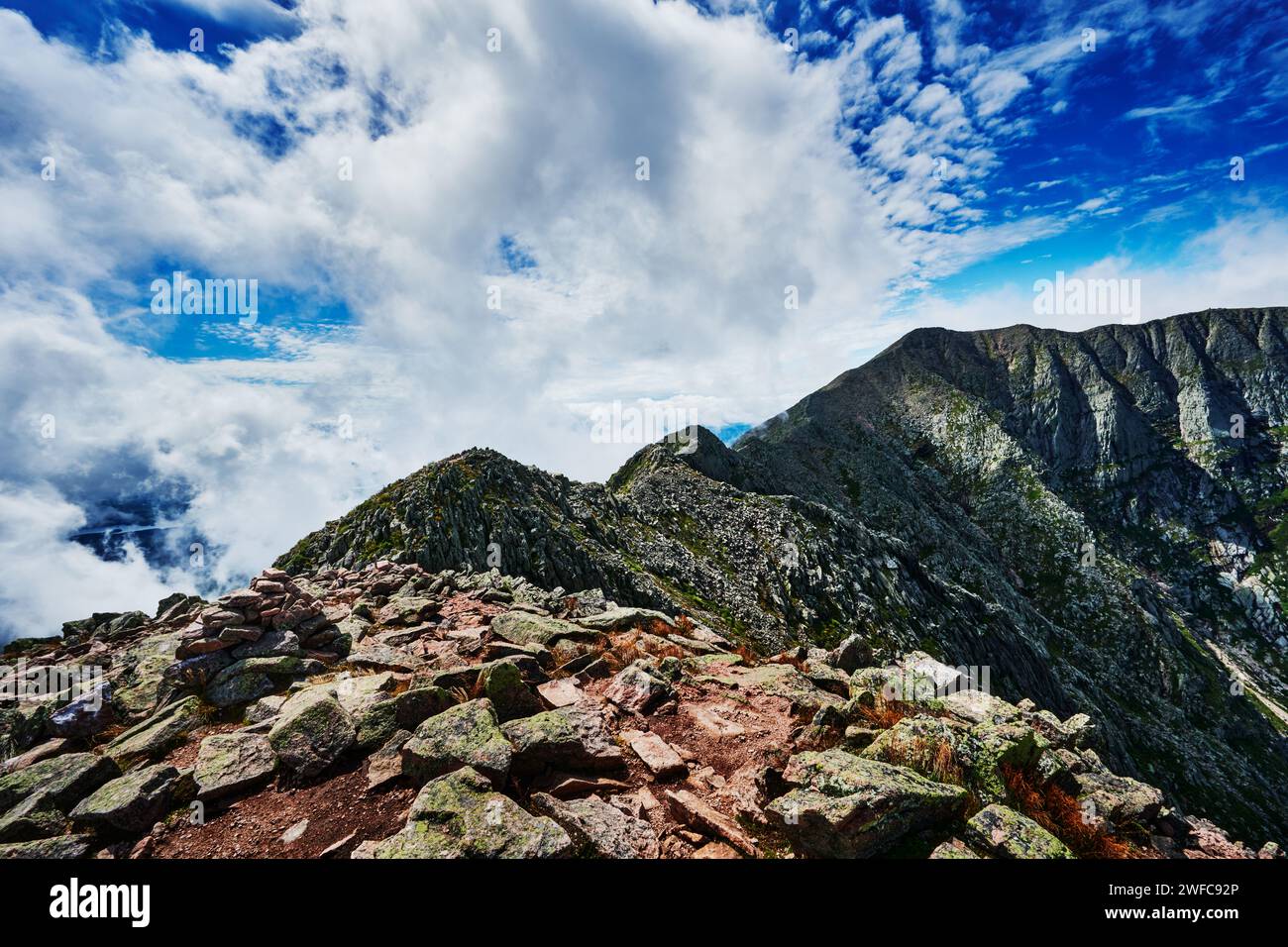 View from Mount Katahdin, appalachian trail, Baxter state park, Maine ...