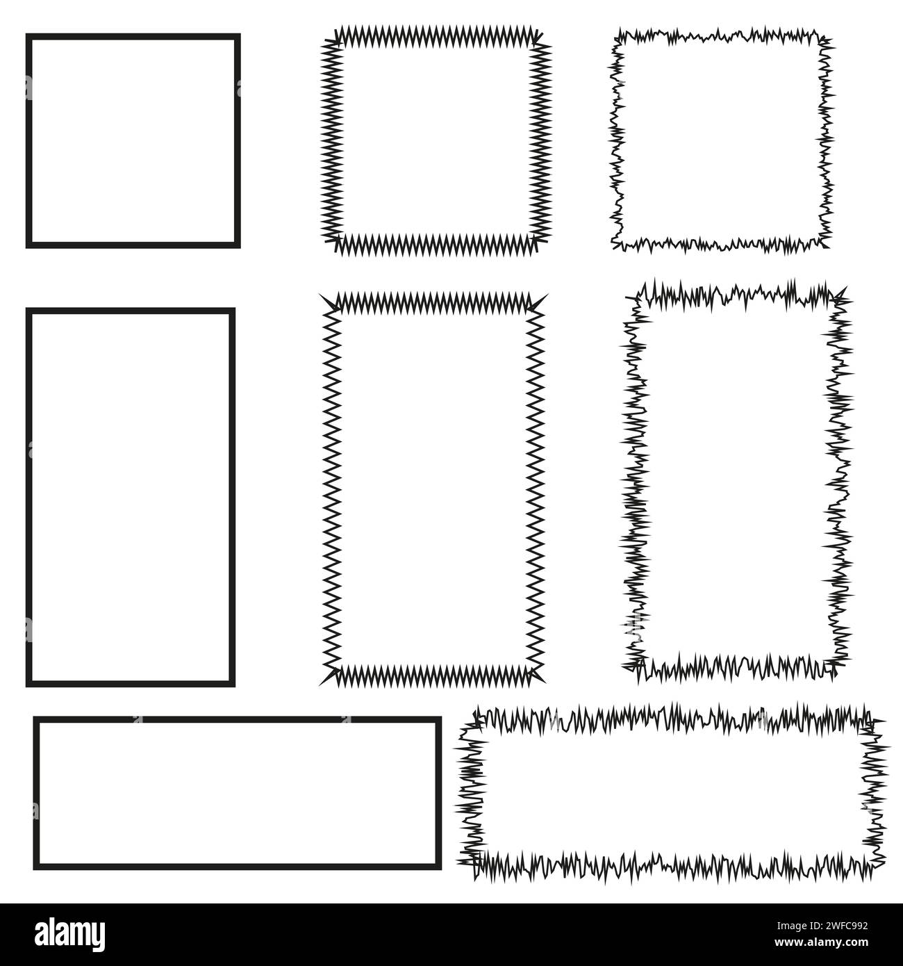 set frames. Simple frames in sketch style. Vector illustration. Stock ...