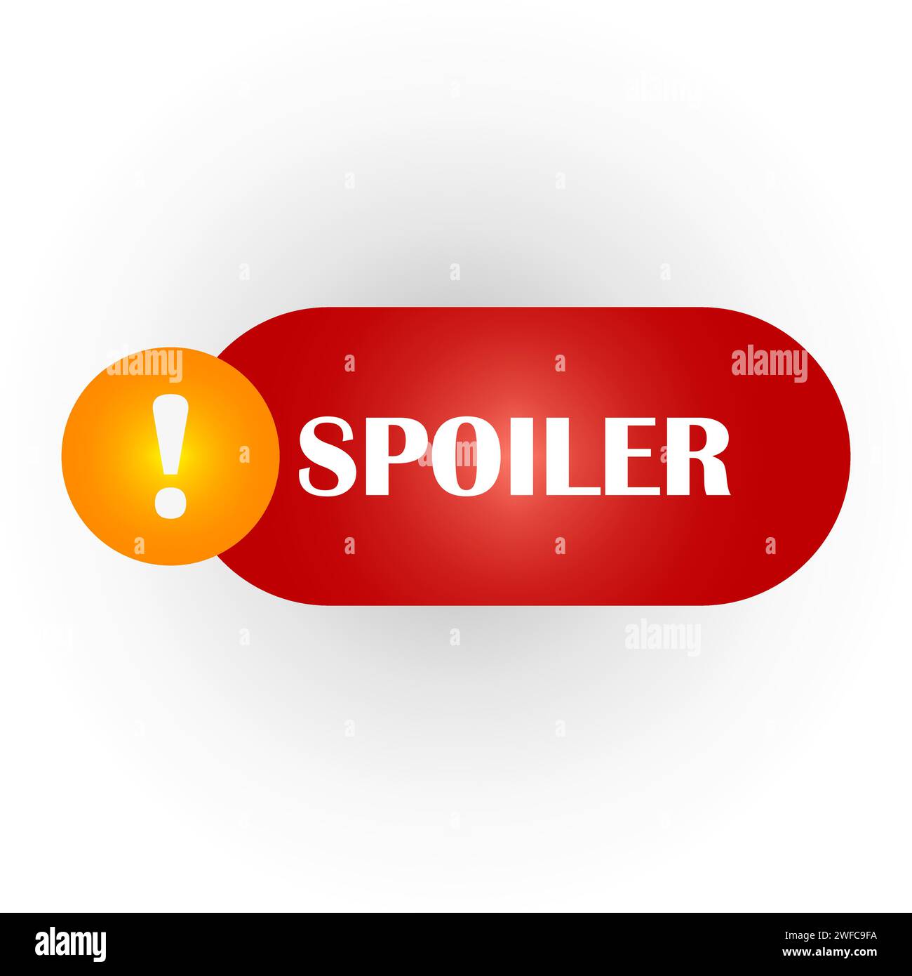 Red spoiler sign for concept design. Message tag. Attention sign