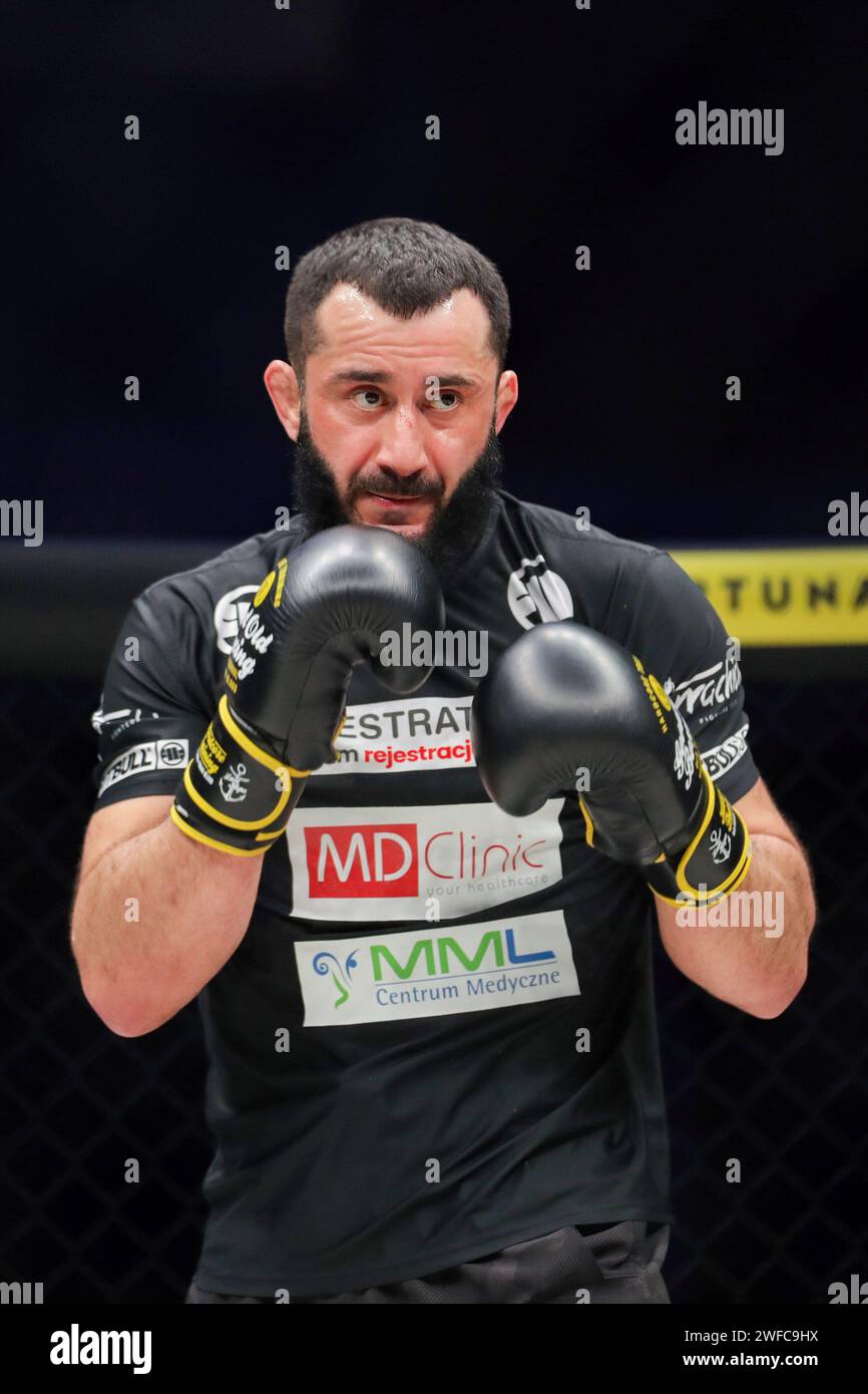 Mamed Khalidov of Poland seen during XTB KSW EPIC Media Training before the xtb ksw epic fight gala 24/02/2024 at Arena Gliwice. Stock Photo