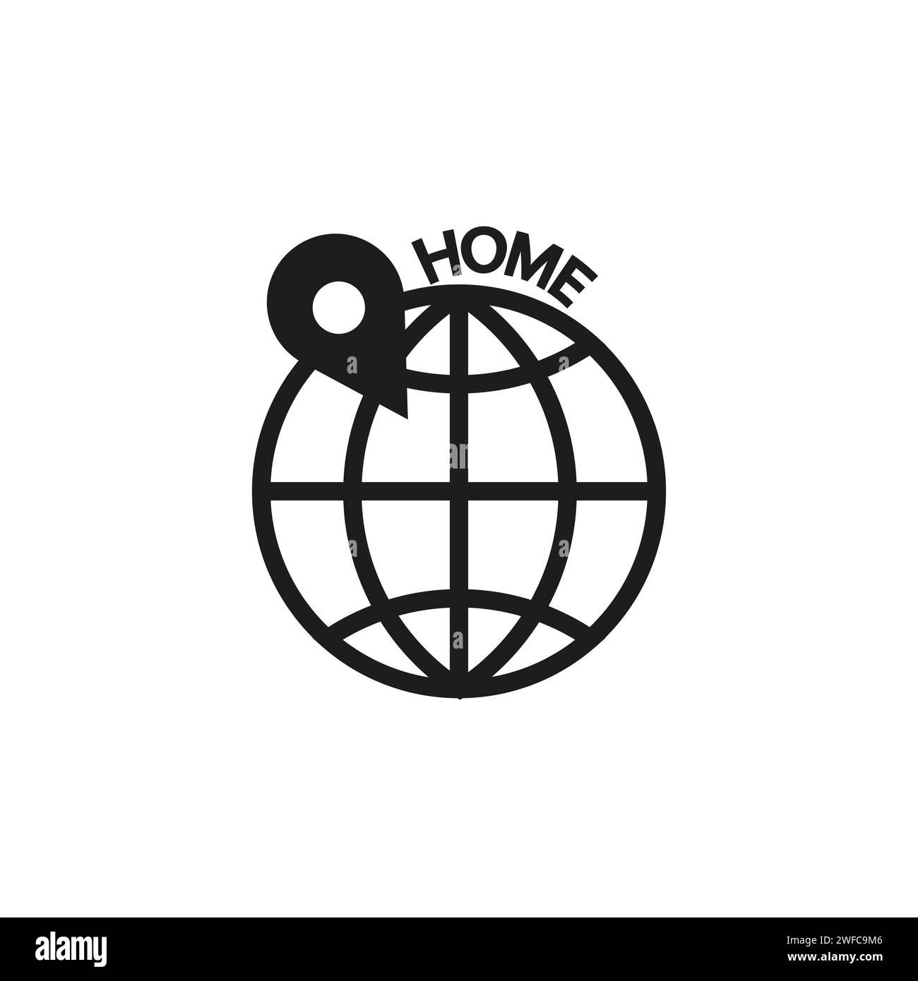 globe house pin. Business concept. Vector illustration. Stock image