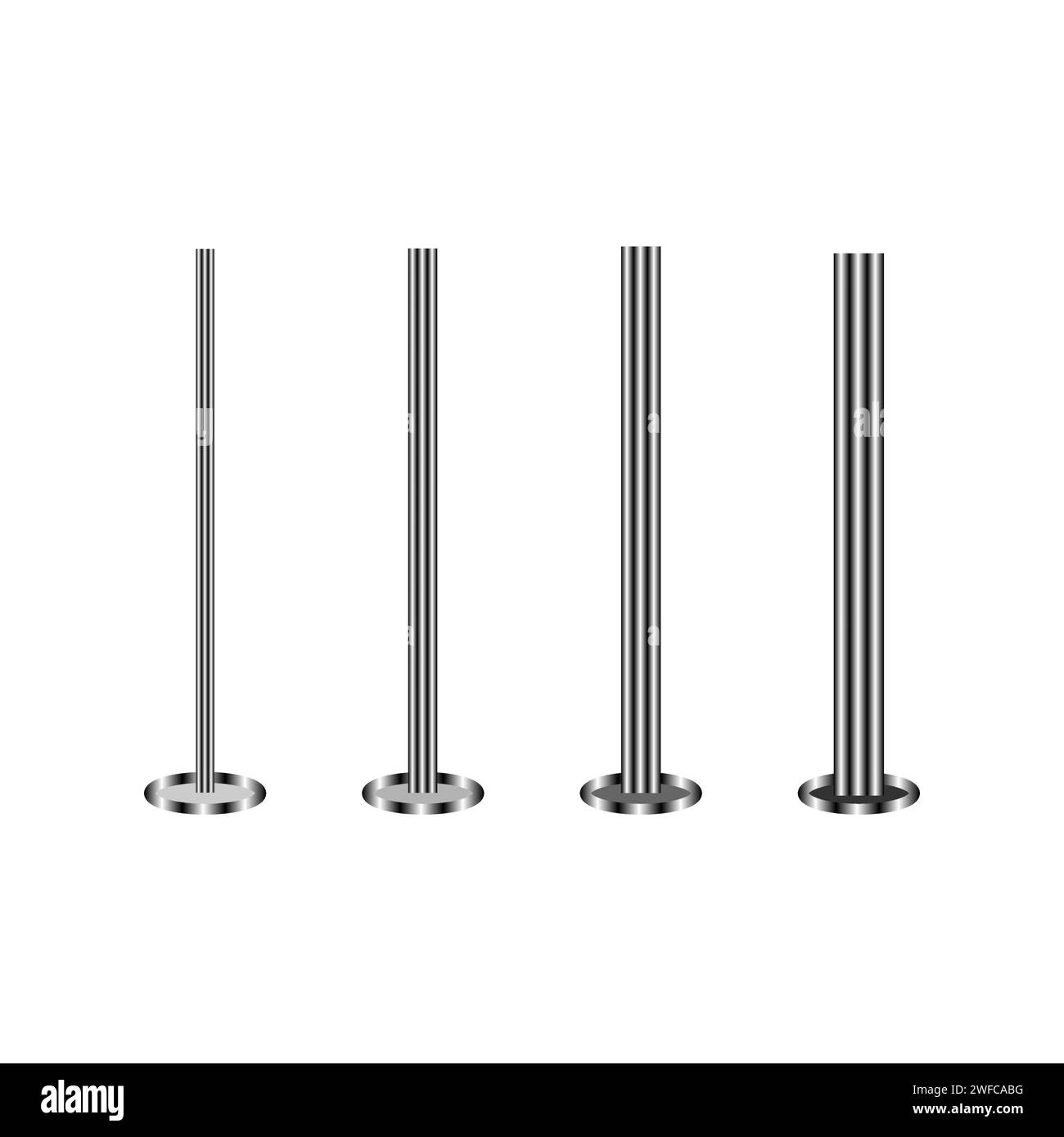 steel posts for banner design. Vector illustration. Stock image. EPS 10. Stock Vector