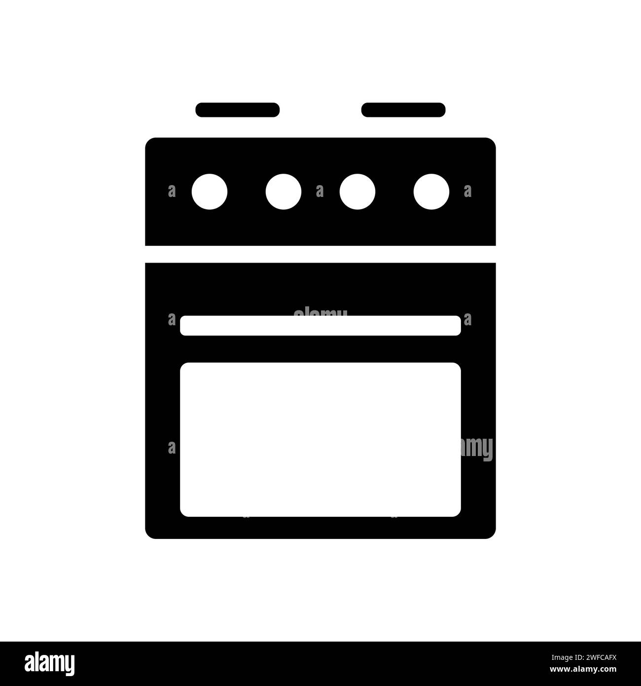 Flat kitchen stove icon. Cooking background. Vector illustration. stock image. EPS 10. Stock Vector