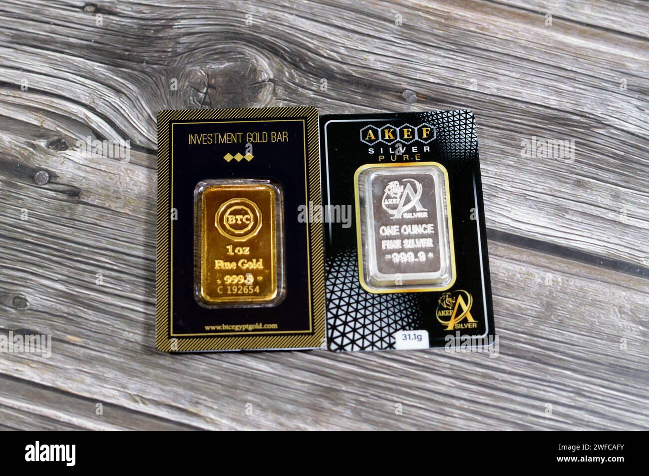 Cairo, Egypt, January 25 2024: BTC Bullion Trading Center pure 