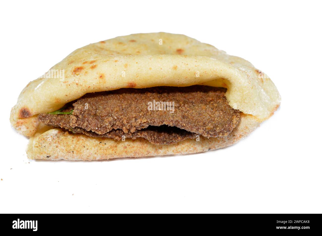Deep fried beef liver slices, beef liver covered with wheat bran