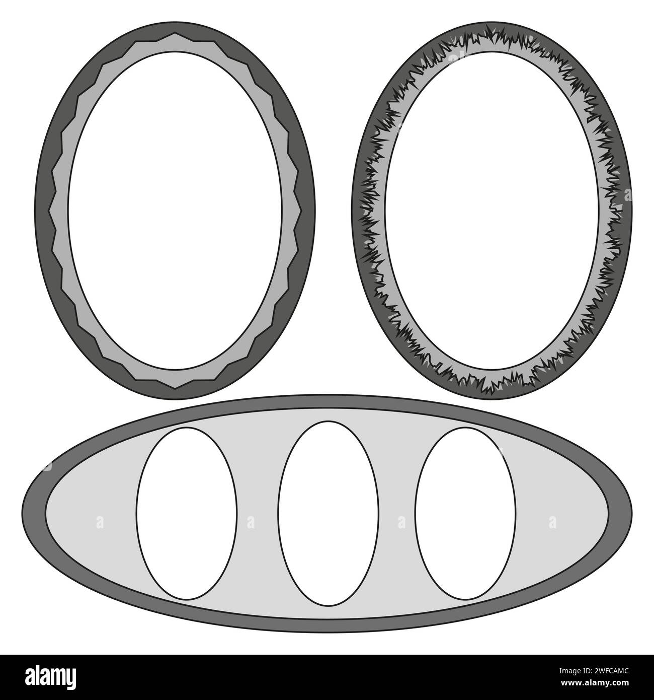 set frames. Simple frames in sketch style. Vector illustration. Stock image. EPS 10. Stock Vector