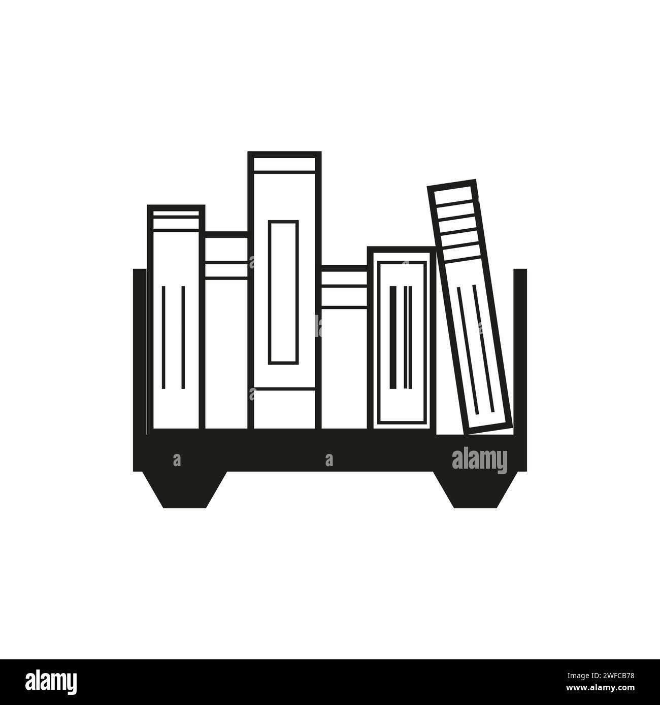 Shelf with books icon. Vector illustration. Stock image. EPS 10. Stock Vector