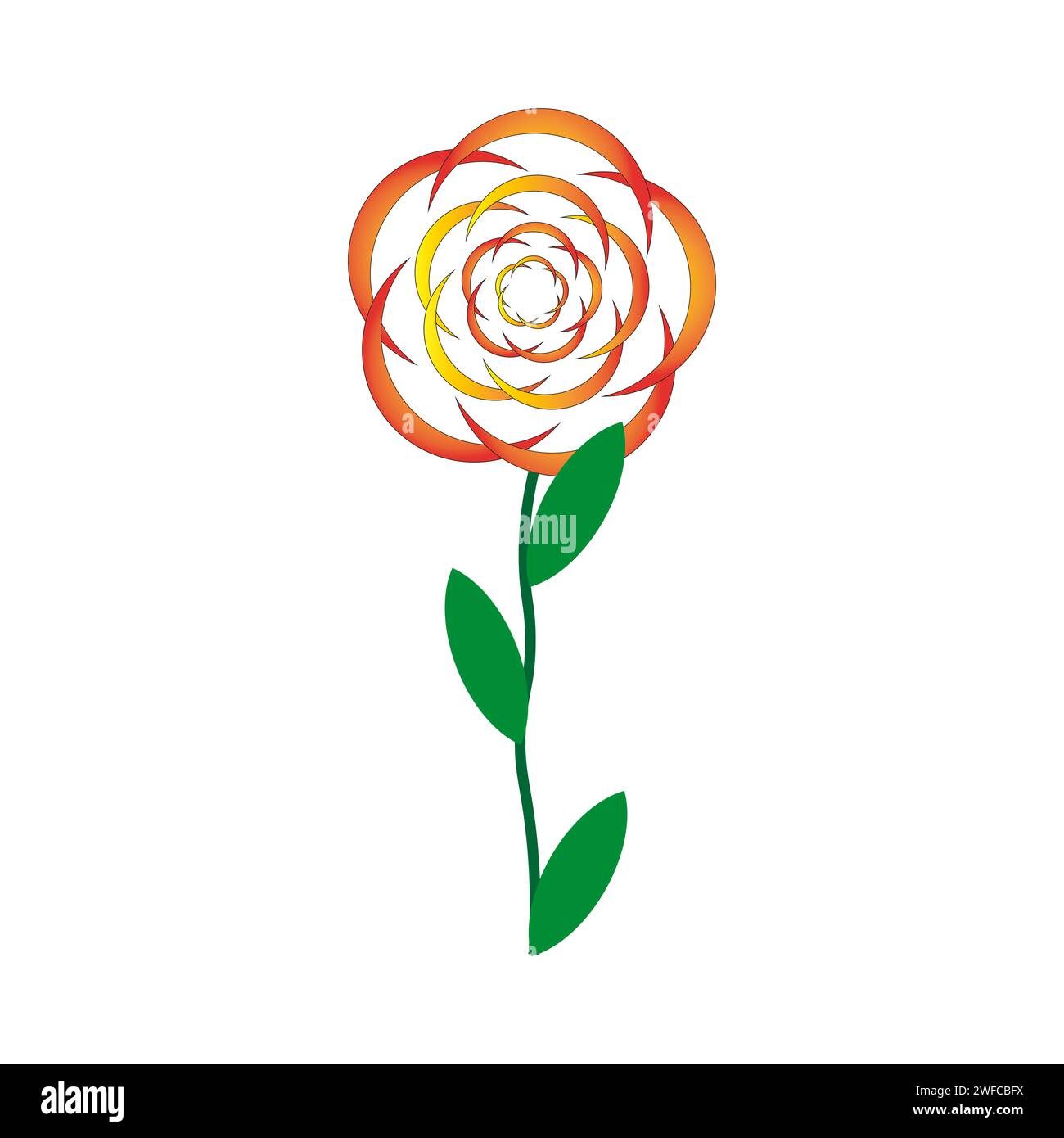rose icon on white background. Vector illustration. stock image. EPS 10 ...