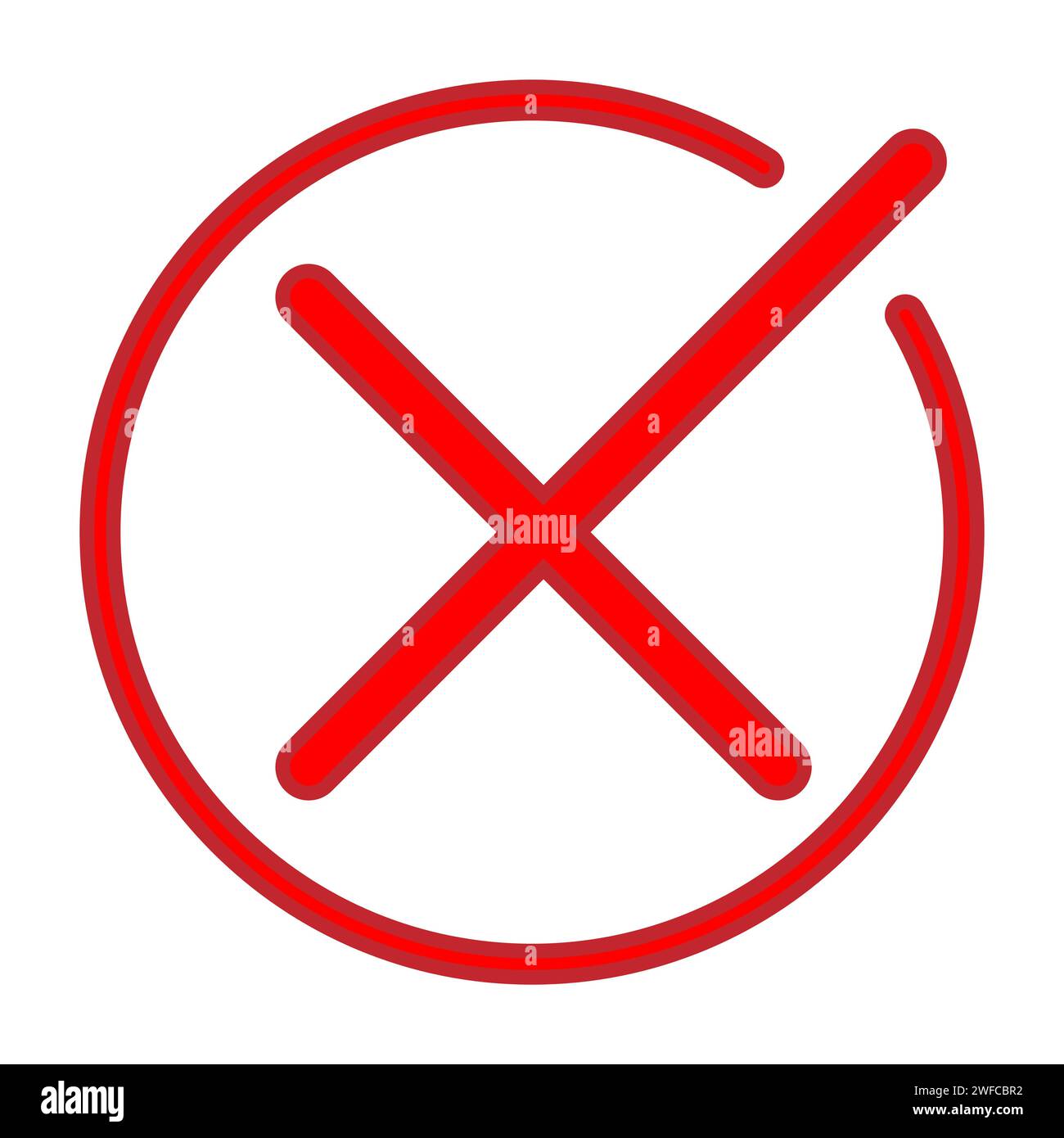 Modern cross in a circle cross symbol tick icon vector illustration