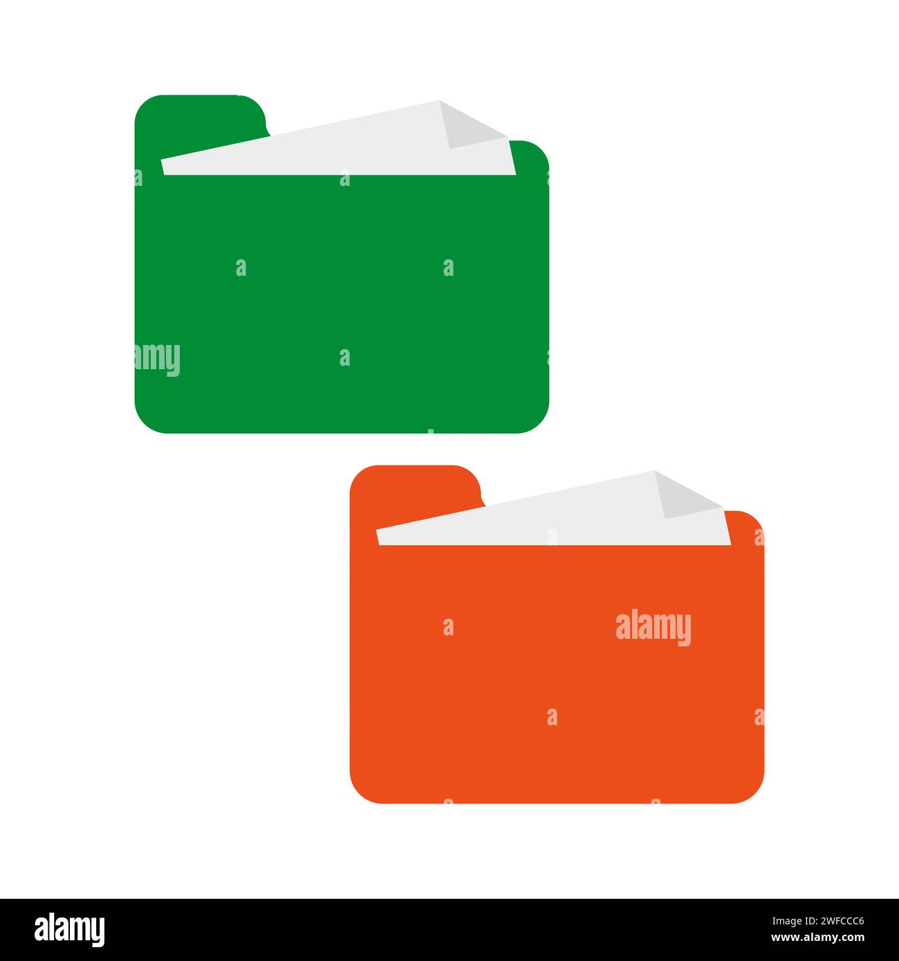 Folder icon. folders documents green red. Business concept. Online ...