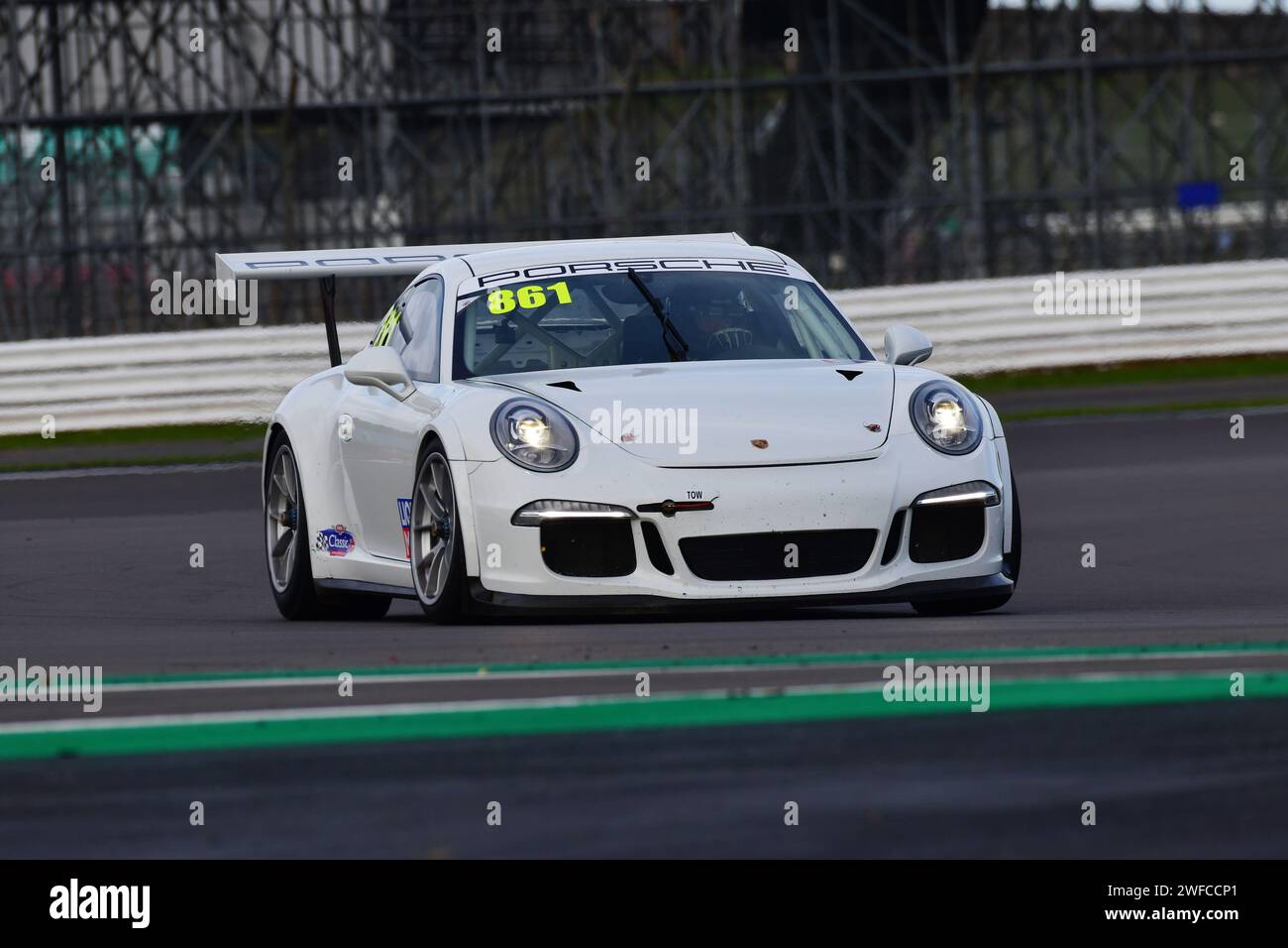 Kevin Bird, C Bird, Porsche 911-1 Cup, Motor Racing Legends, All-Comers Challenge, featuring recent GT3 and GT4 cars, a 50 minute race on the Silverst Stock Photo