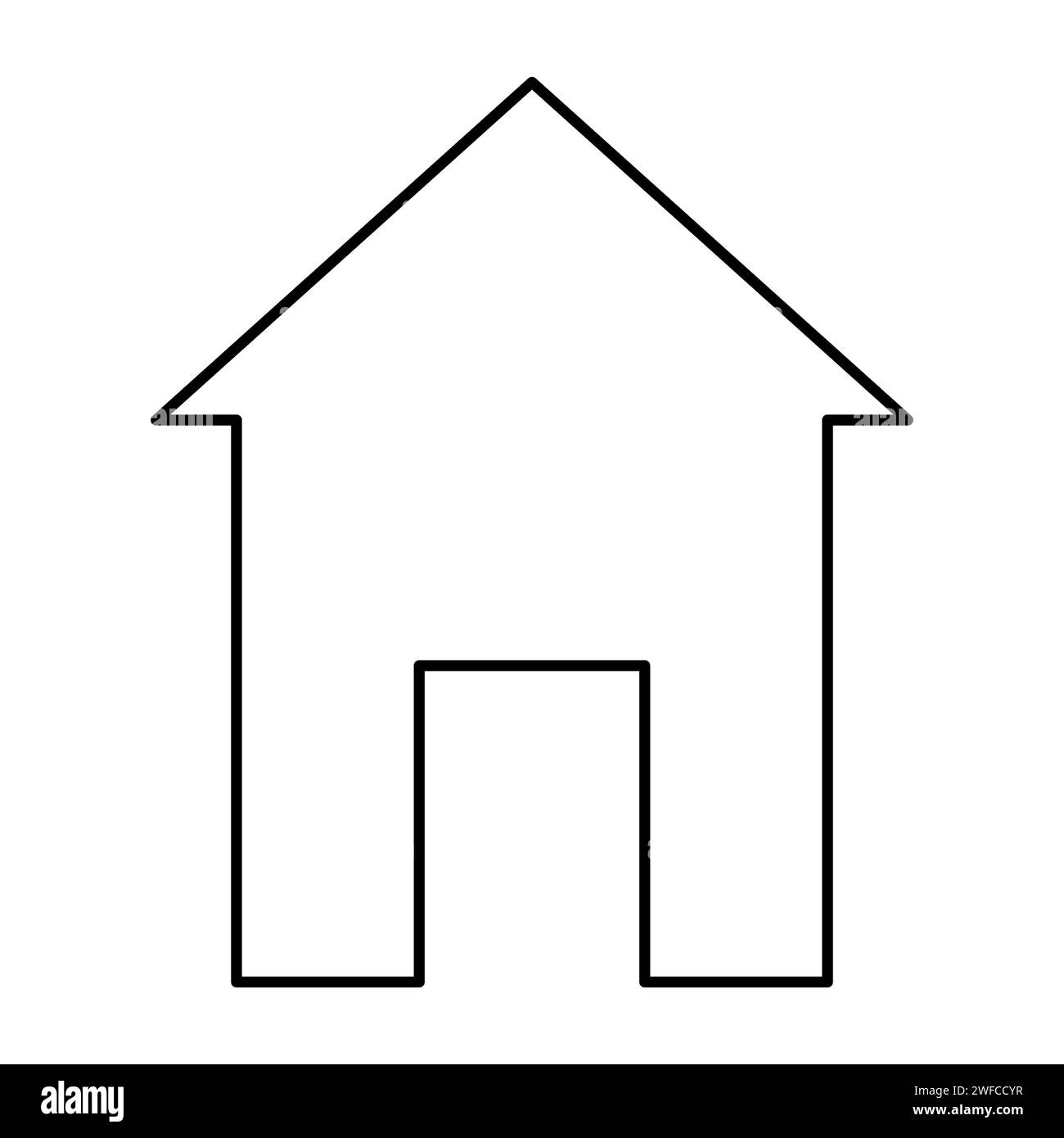 Line art house icon. Country life. Silhouette illustration.  ui