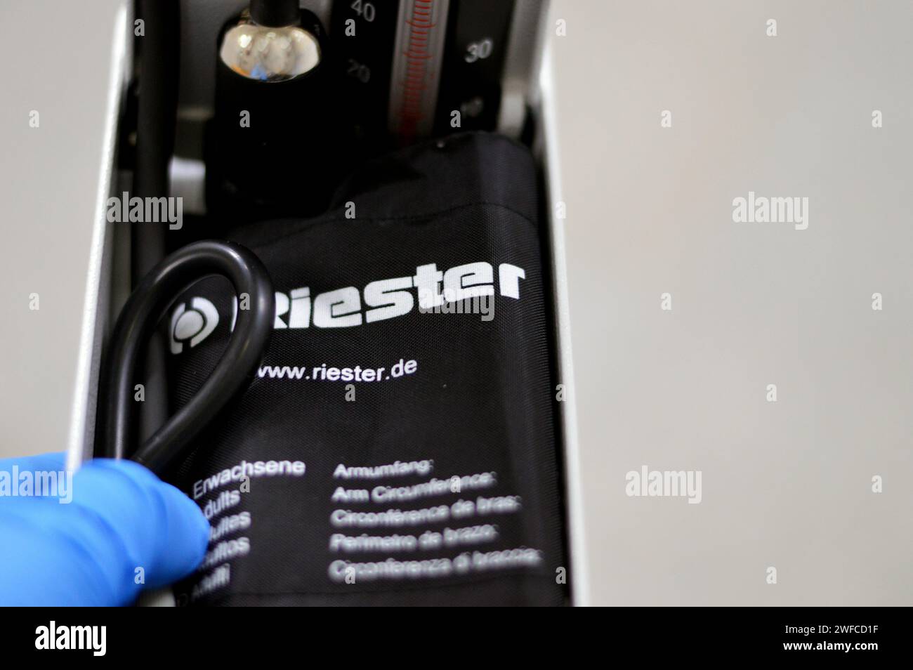 Cairo, Egypt, January 20 2024 Riester blood pressure monitor gauge