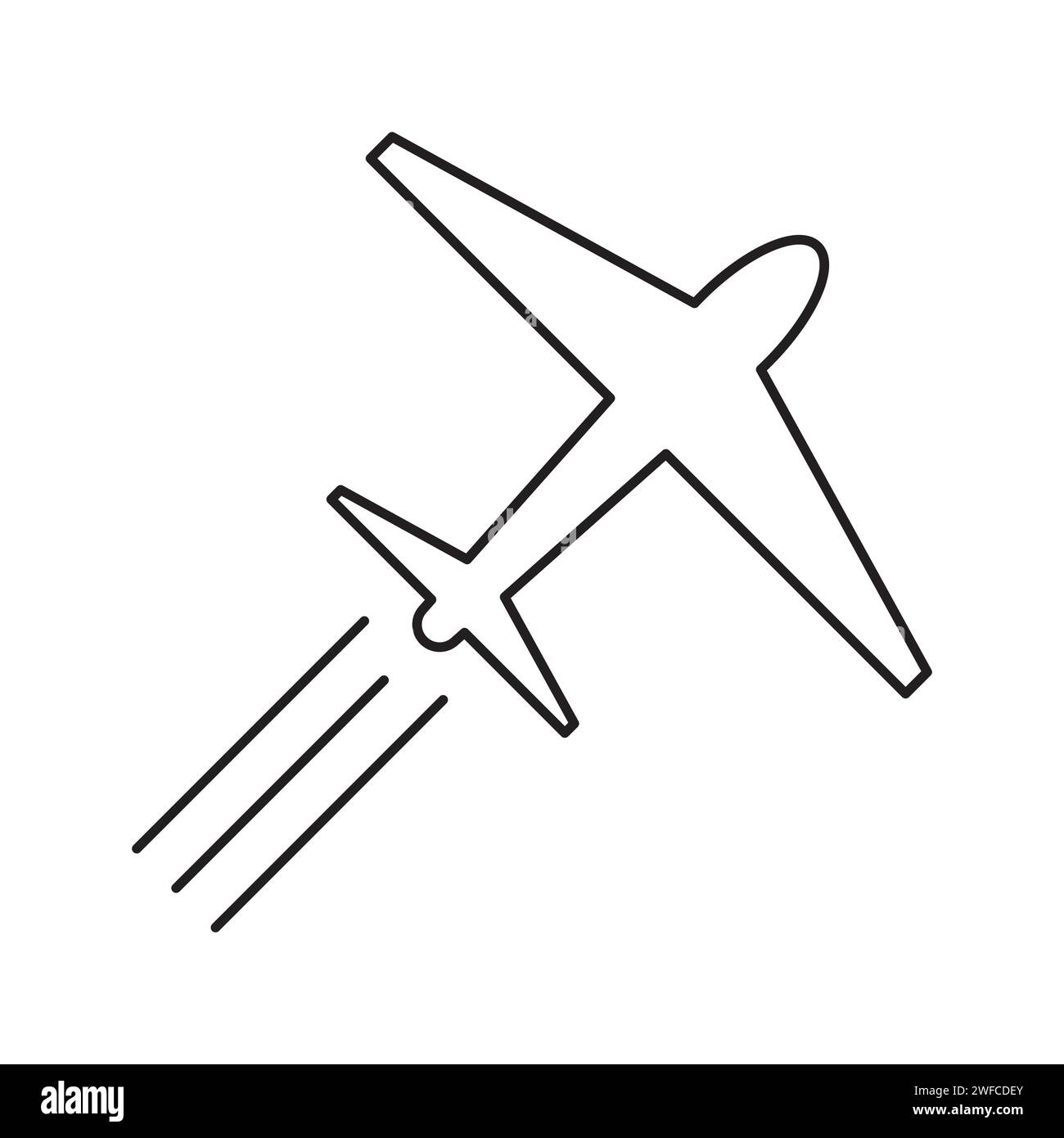Flat flying plane icon for concept design. Vector illustration. stock ...