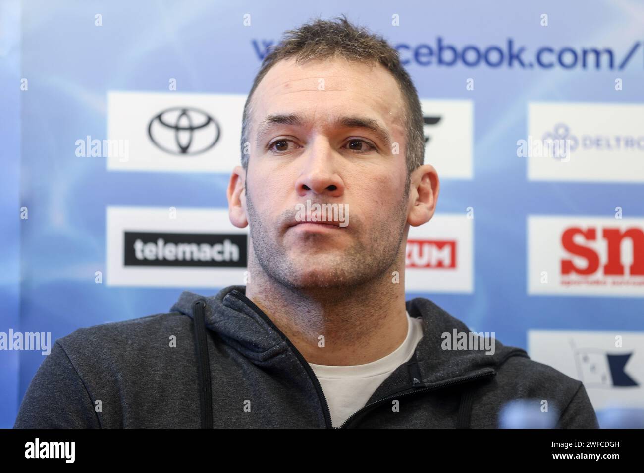 Zagreb, Croatia. 30th Jan, 2024. Ivan Krapic of Croatia attend a press ...
