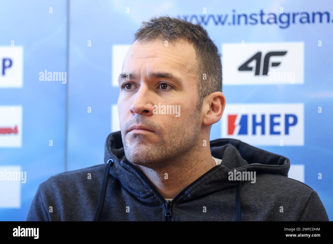 Zagreb, Croatia. 30th Jan, 2024. Ivan Krapic of Croatia attend a press ...