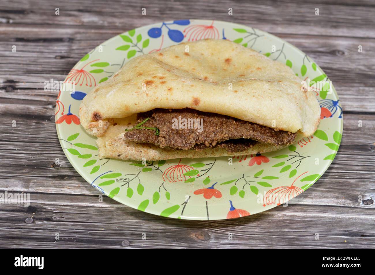 Deep fried beef liver slices, beef liver covered with wheat bran