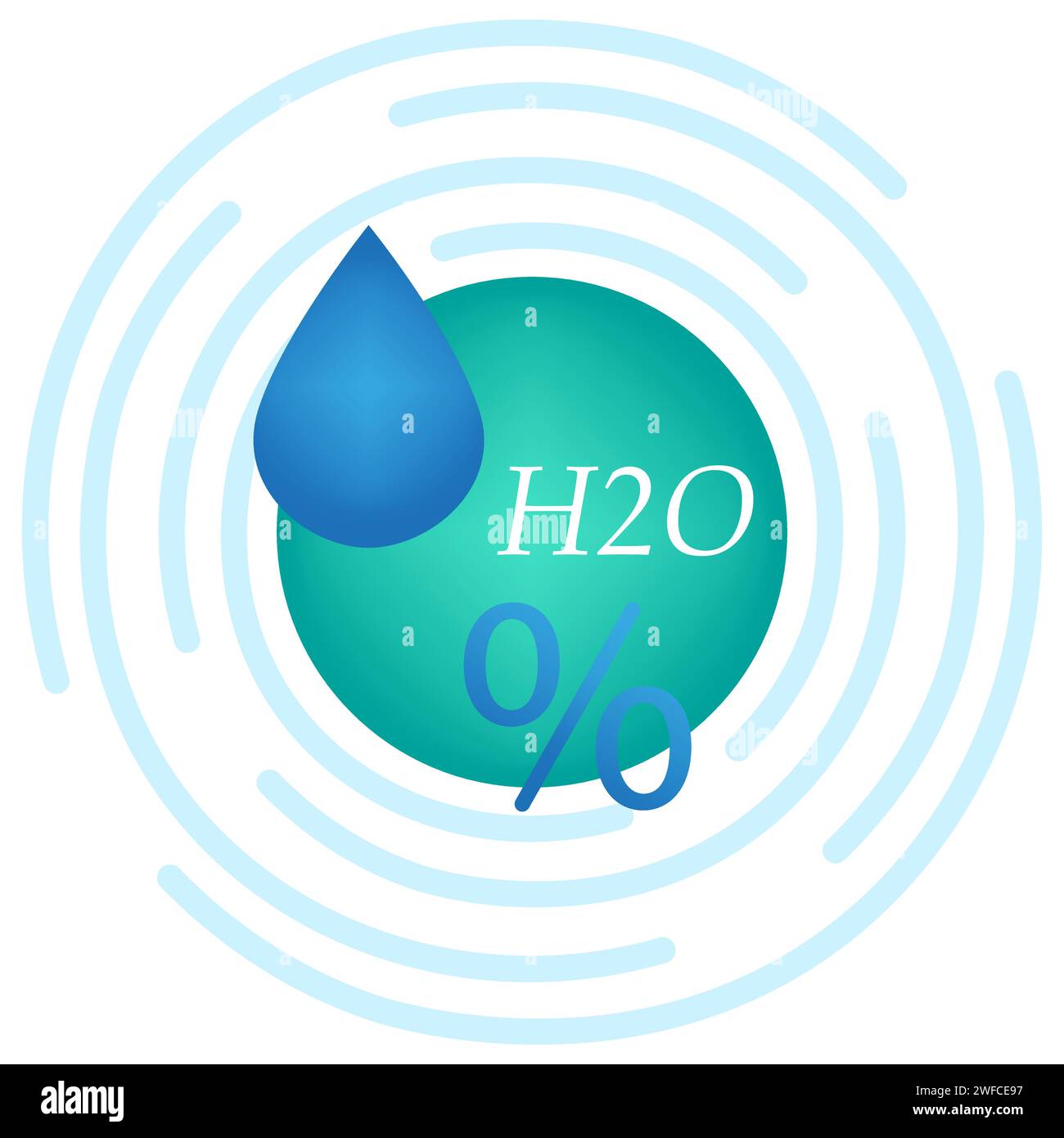 Blue drop h2o. Ecology concept. Medical concept. Clean water. Vector illustration. stock image. EPS 10. Stock Vector