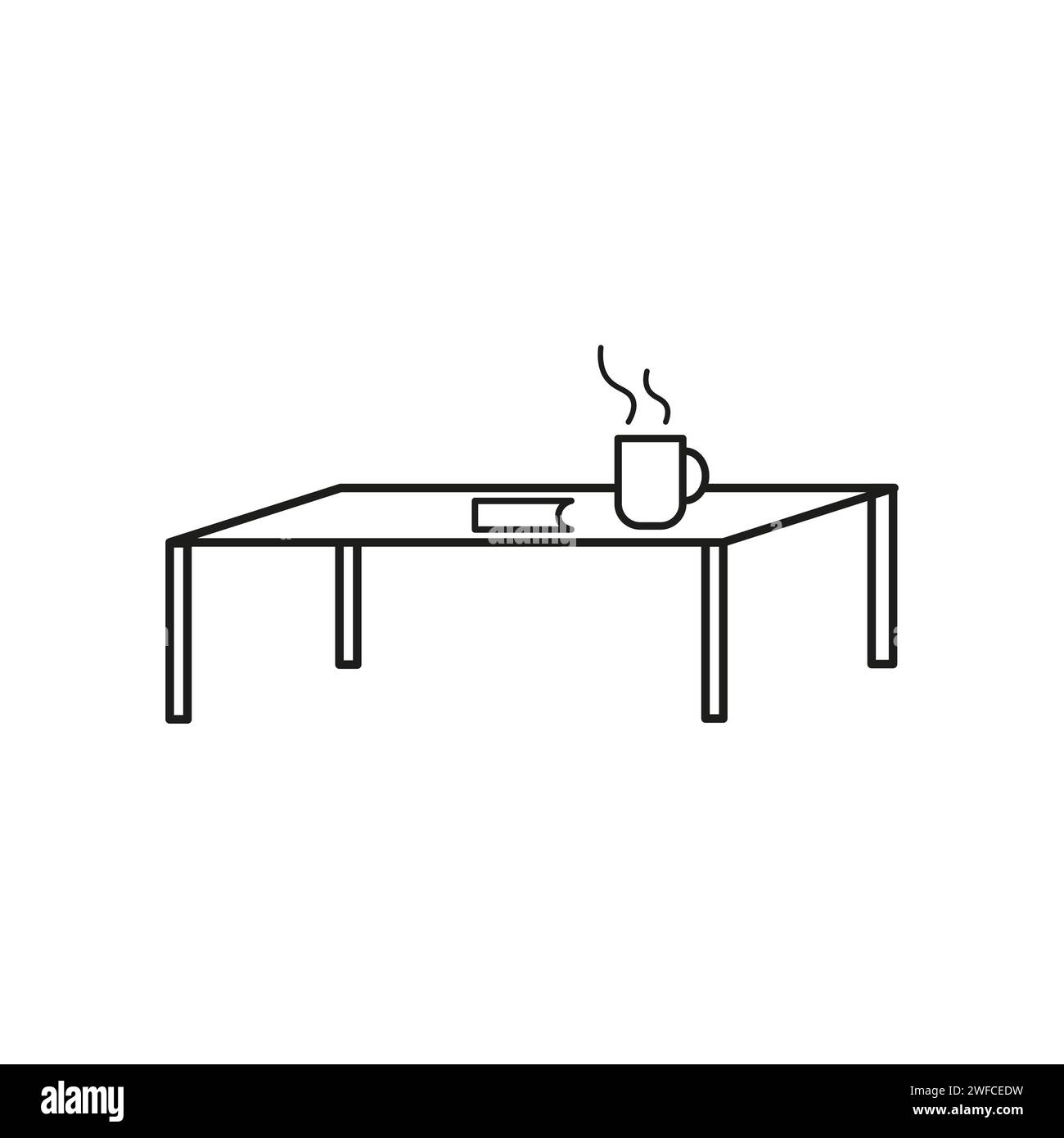 Modern flat set with table icon on white background. Vector ...