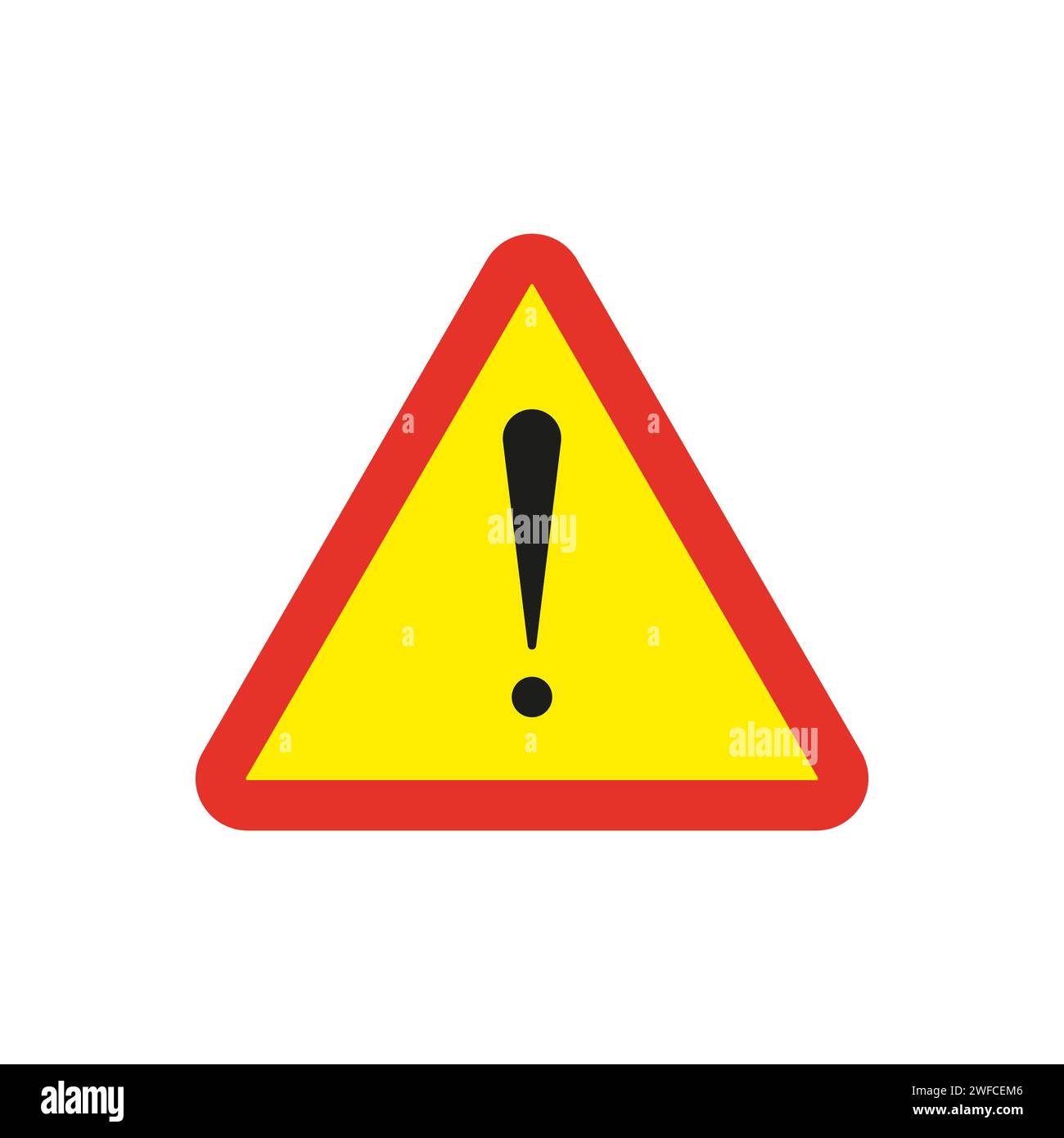 yellow exclamation point triangle. Vector illustration. EPS 10 Stock