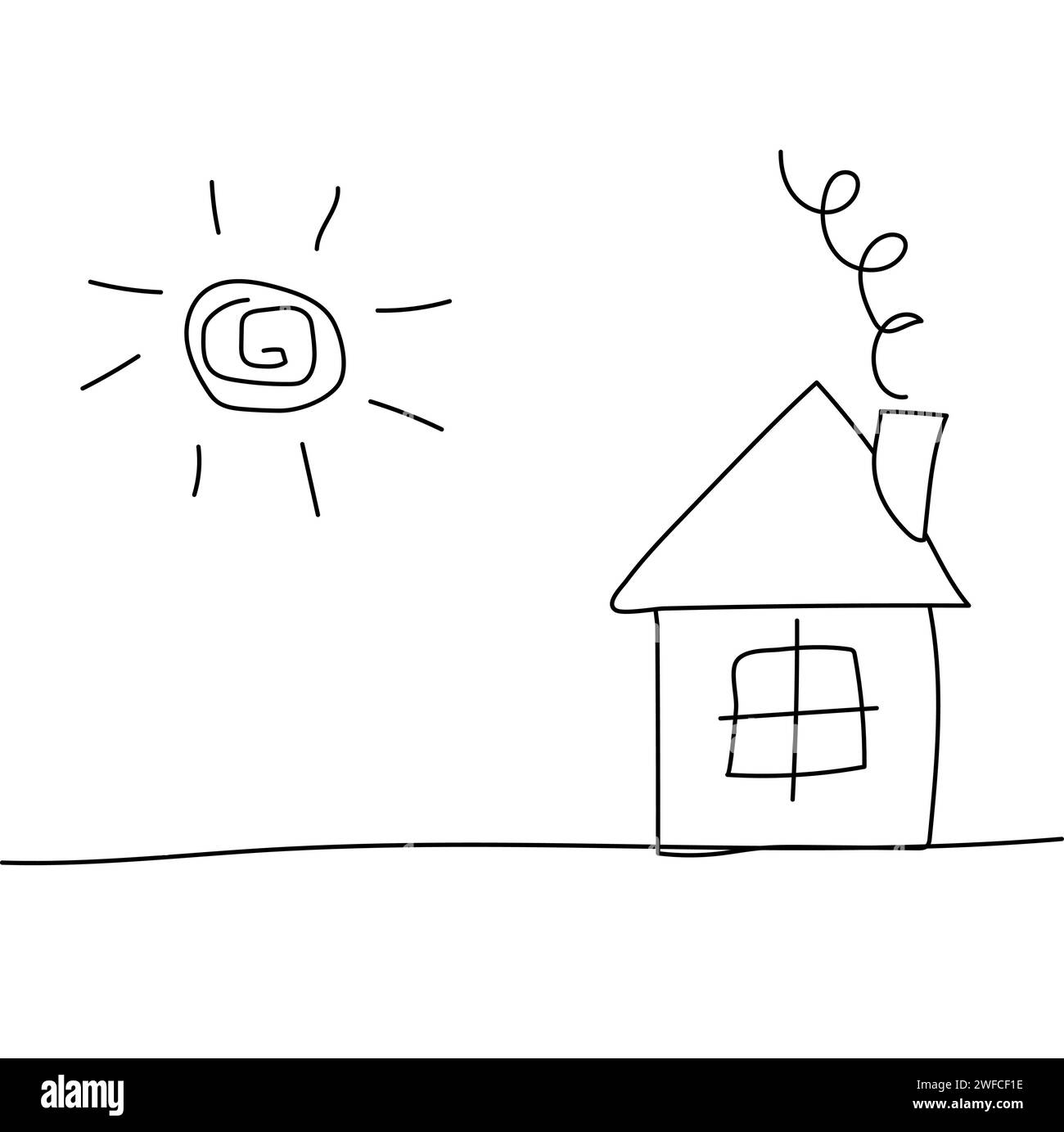 House exterior. Real estate vector concept. House with a chimney