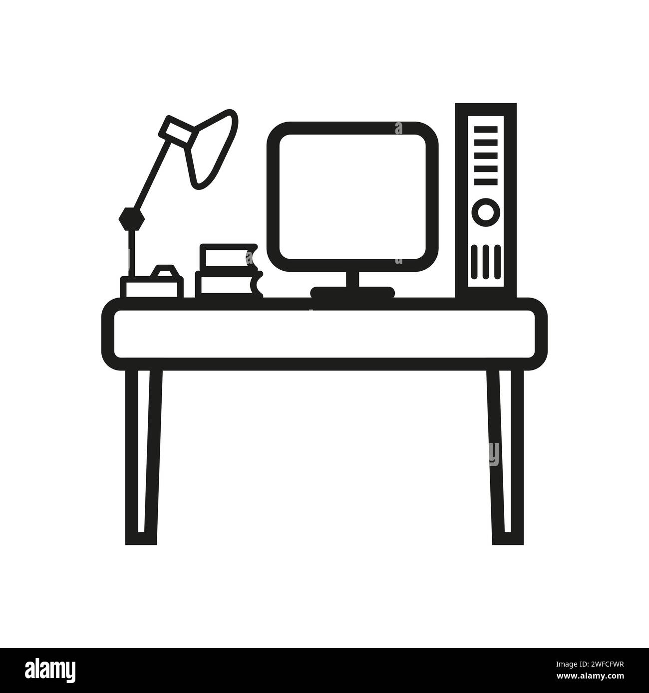 computer workplace icon. Vector illustration. stock image. EPS 10. Stock Vector