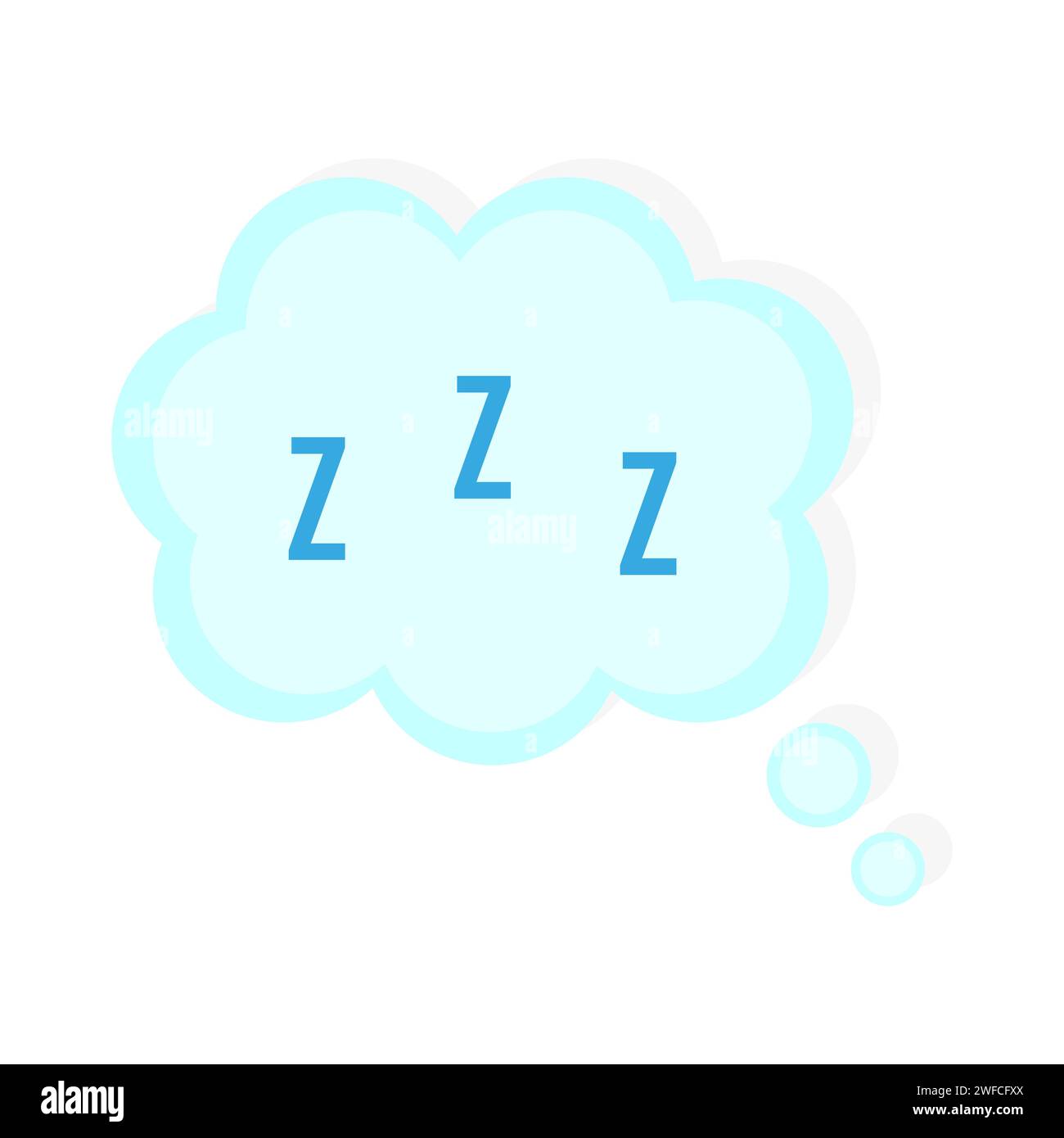 Cloud z z z. Logo design. Text message. Sleeper message. Snoring symbol ...