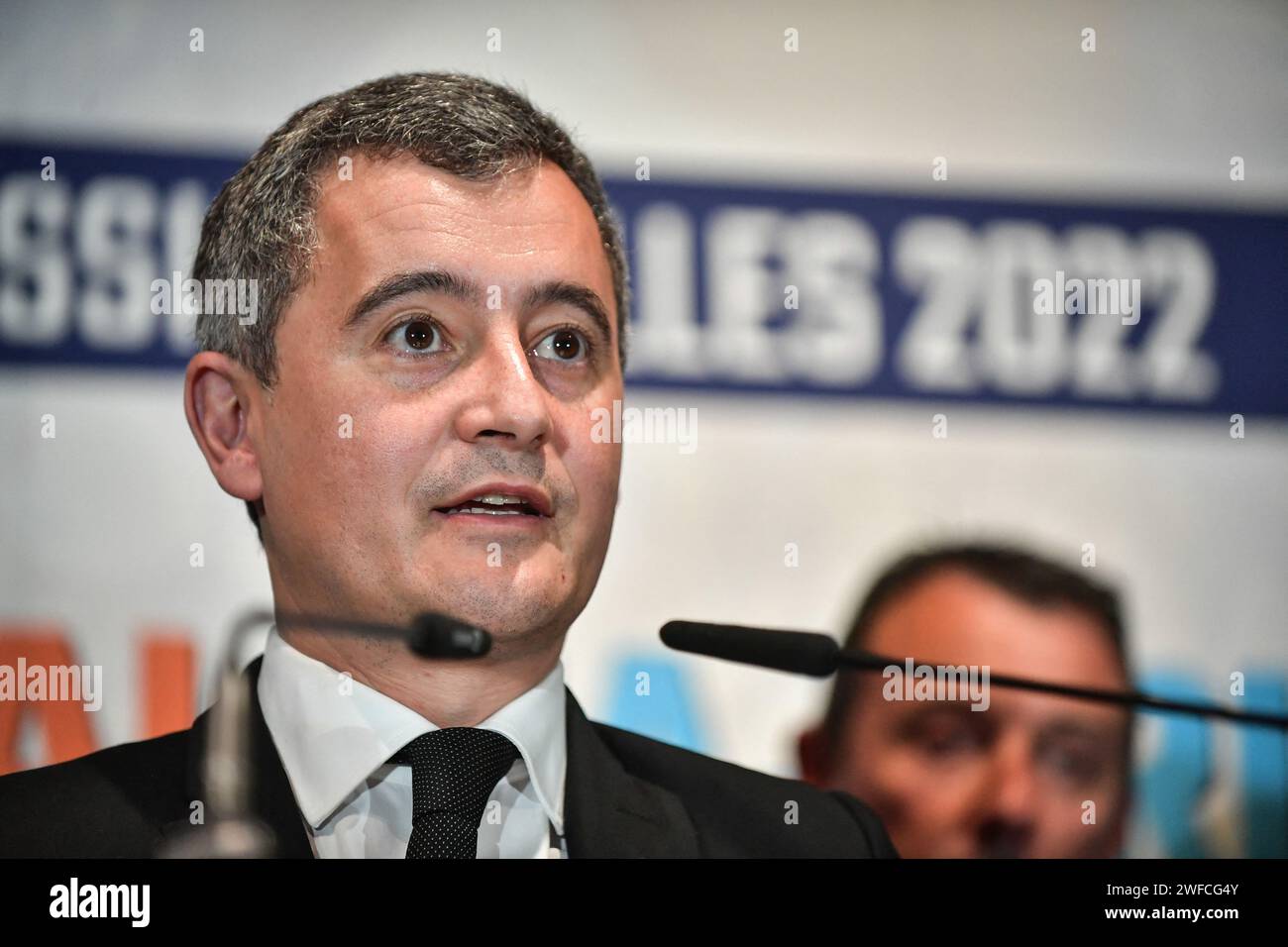 Paris, France. 30th Jan, 2024. French Interior Minister Gerald Darmanin