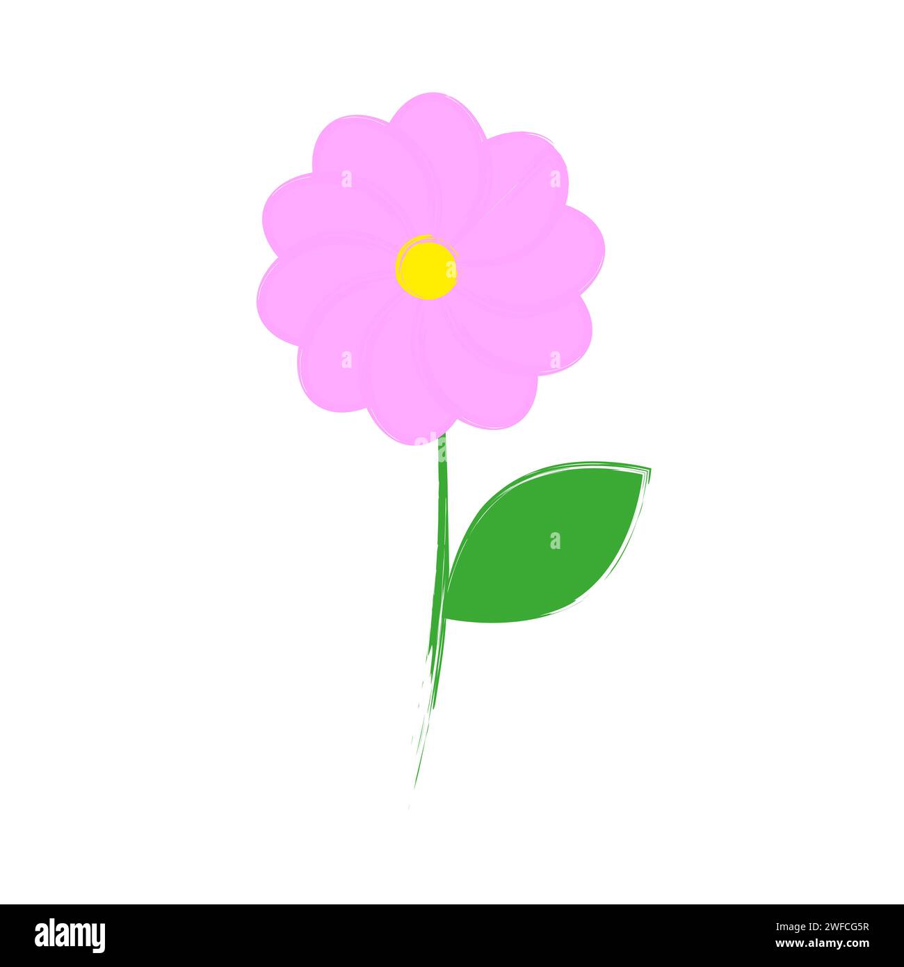 cartoon flower. Summer flower clipart. Vector illustration. stock image. EPS 10. Stock Vector