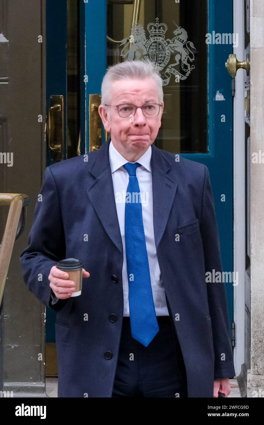 London, UK. 30th January, 2024. Michael Gove MP, Levelling Up Secretary