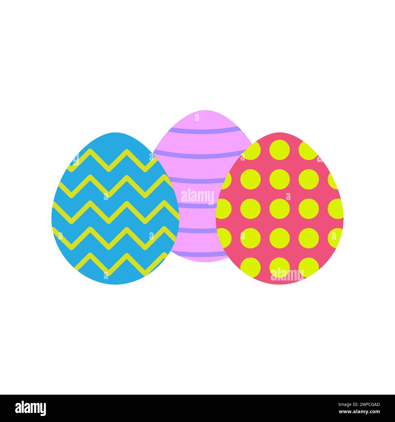 Realistic set with easter eggs. Happy easter. Vector illustration. stock image. EPS 10. Stock Vector