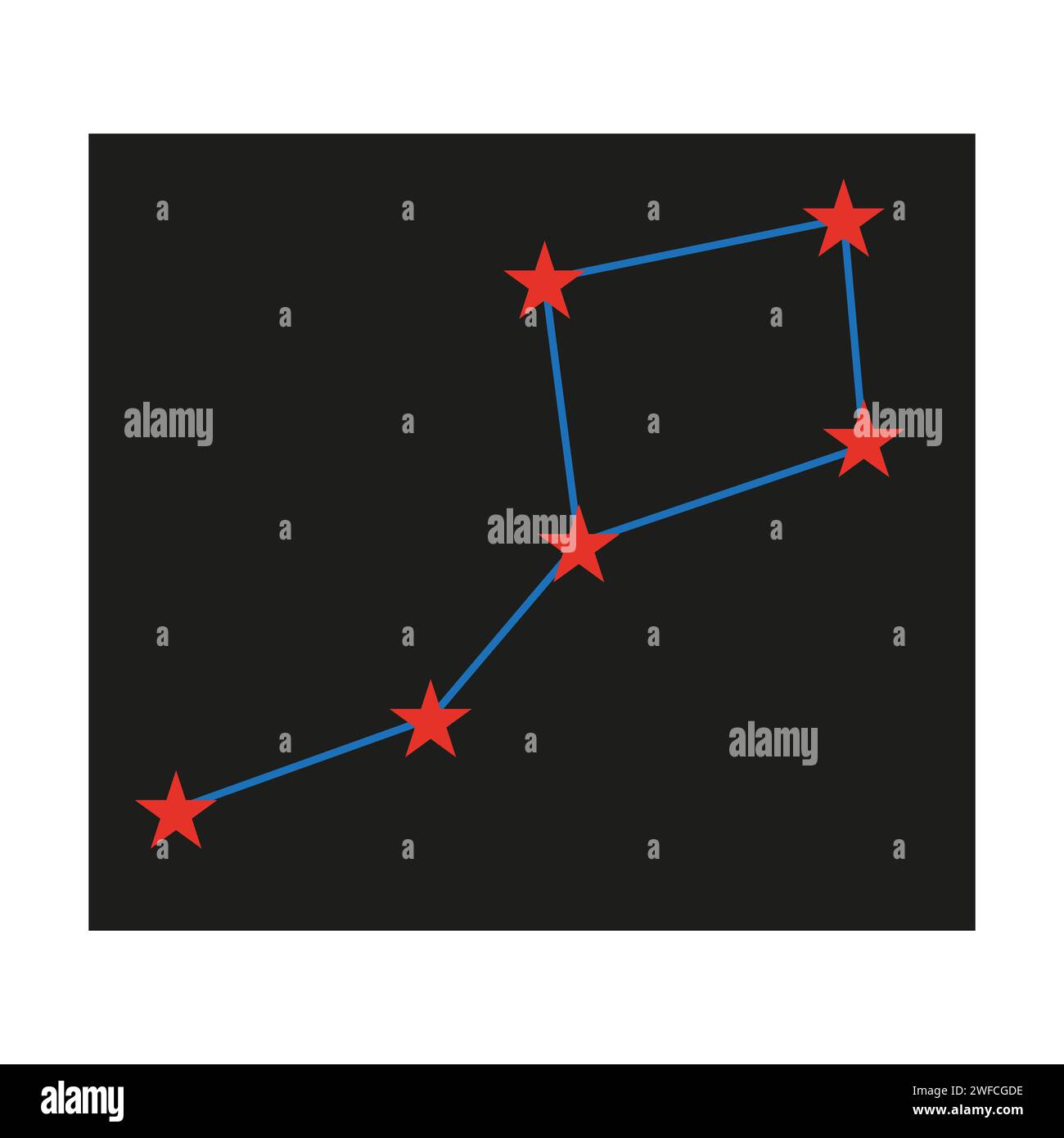 Fantasy ursa major constellation. Space pattern. Vector illustration