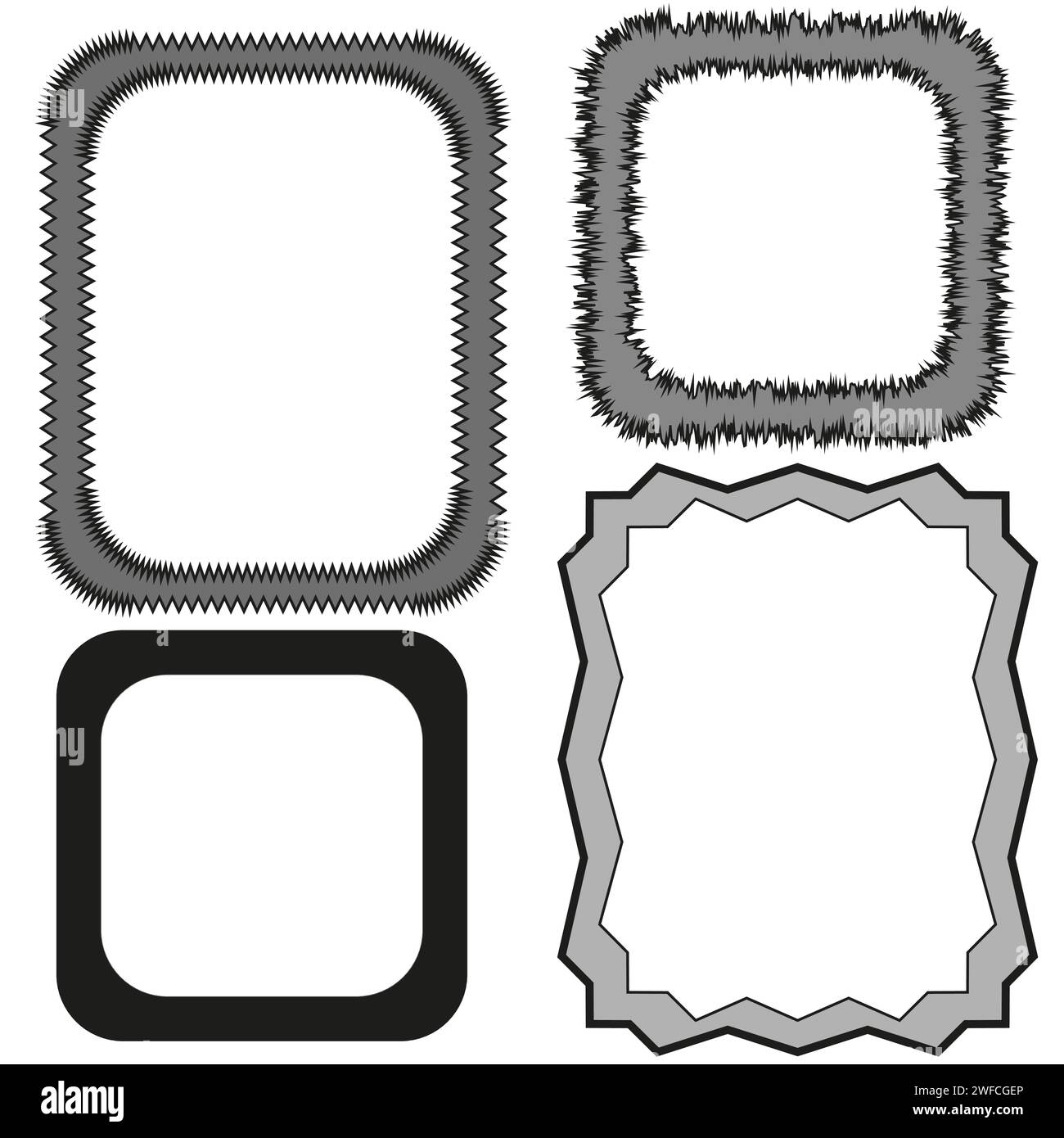 Simple Style Frame set frames. Simple frames in sketch style. Vector illustration. Stock ...
