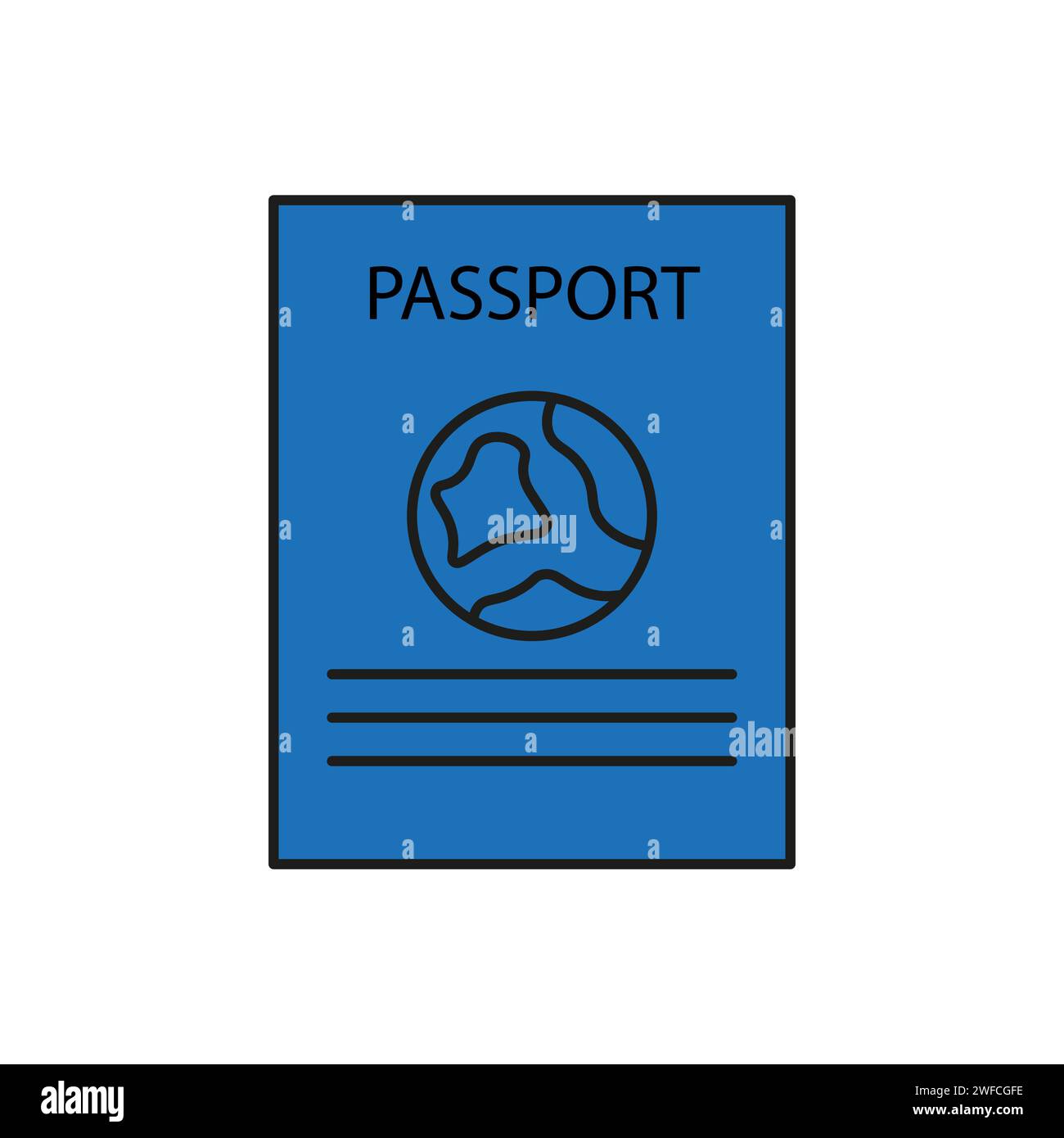 Blue passport. Design element. National symbol. Vector illustration