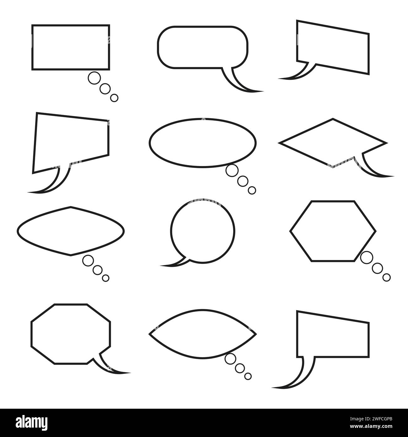 Dialog, chat speech bubble. Chat icon set. Vector illustration. stock image. EPS 10. Stock Vector
