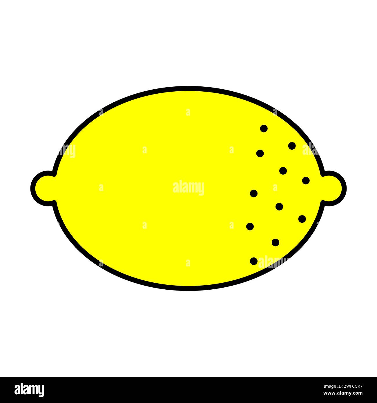 Whole lemon in modern style. Fruit juice. Vector illustration. stock image. EPS 10. Stock Vector