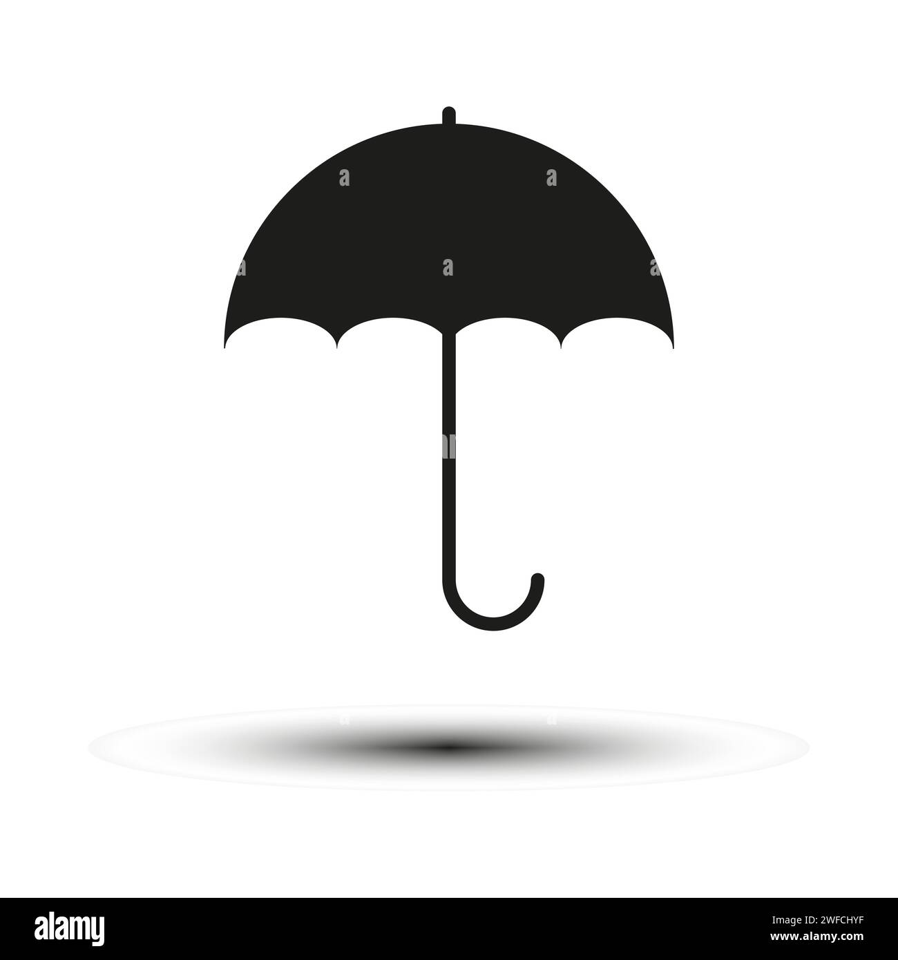 black umbrella icon. Autumn weather. Vector illustration. Stock image ...