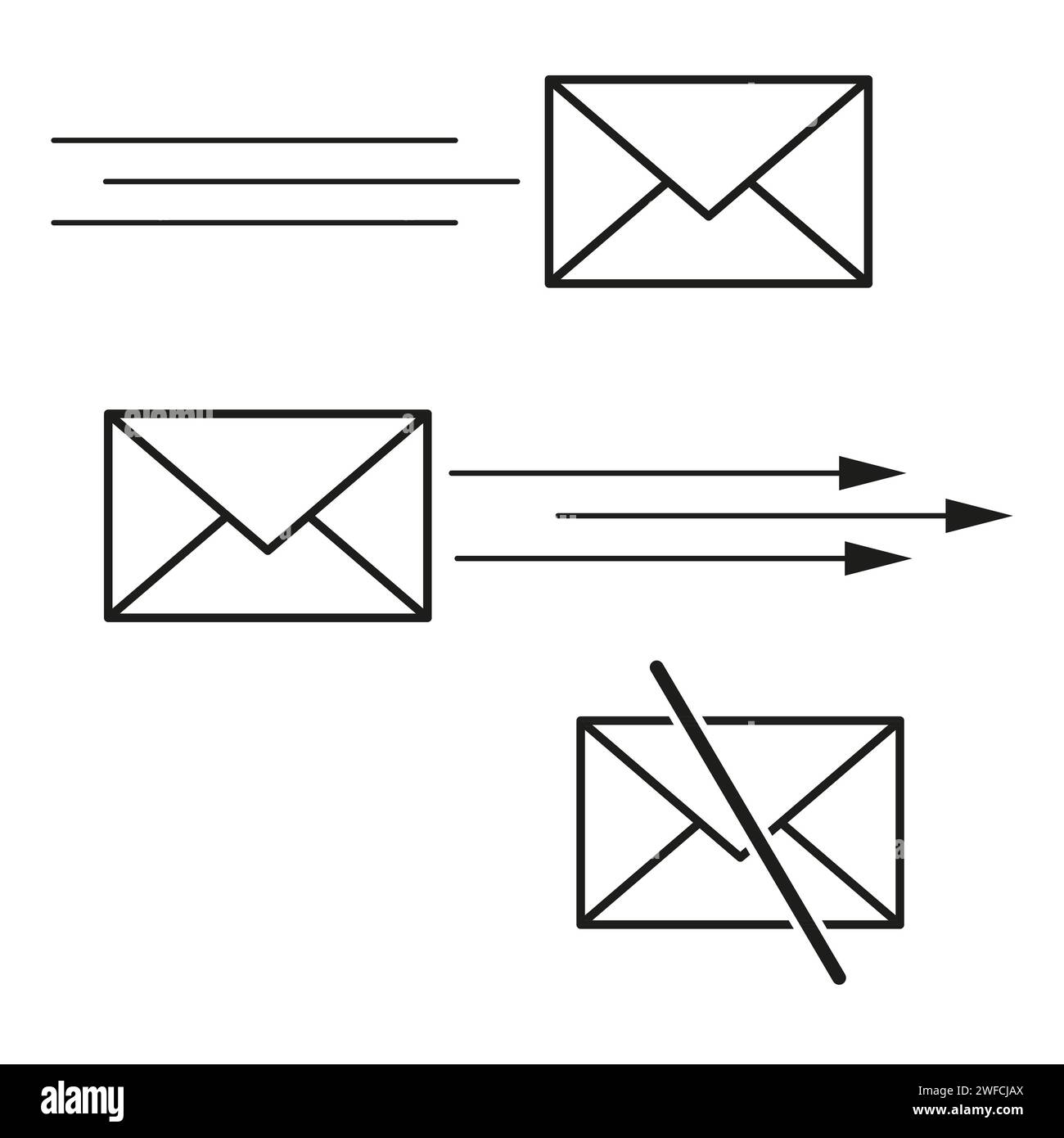 Envelopes messages arrows. Information sign business concept. Vector ...