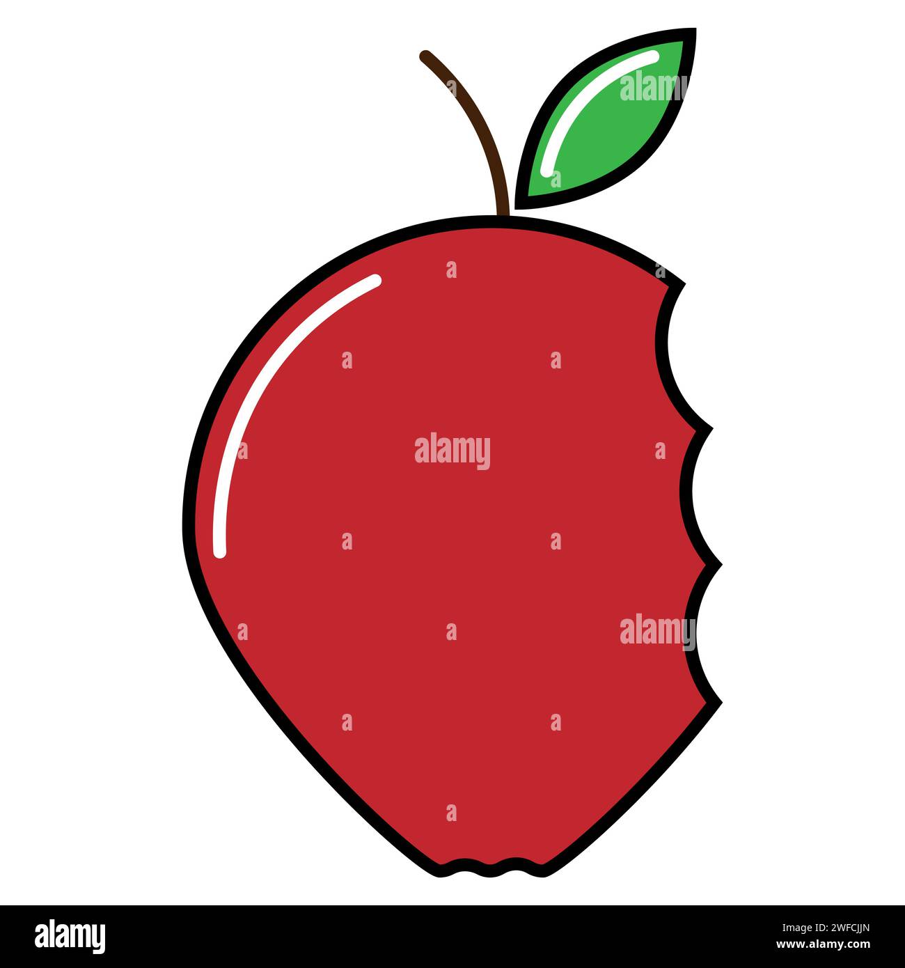 Apple core silhouette hi-res stock photography and images - Alamy