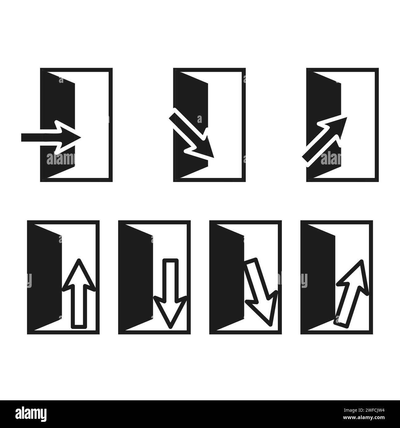 Doors arrows pointer. Vector illustration. stock image. EPS 10. Stock Vector