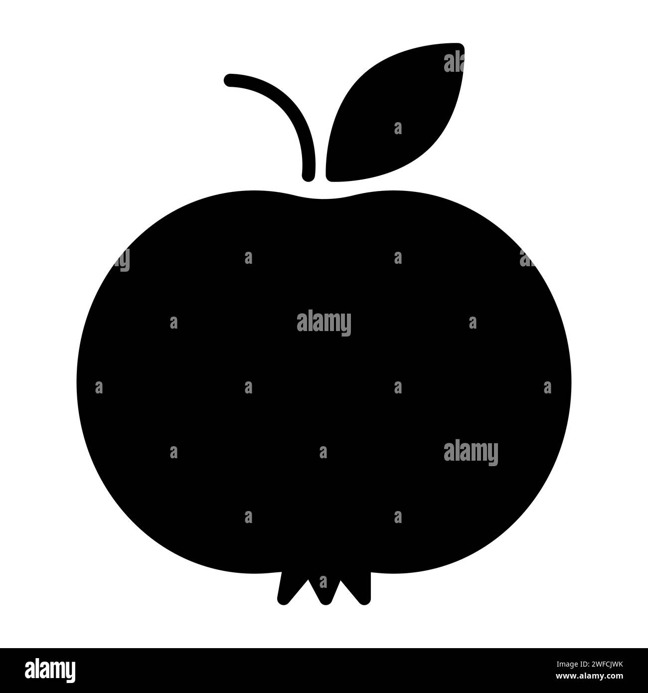 Black and white apple. Food illustration. Engraved style. Vector illustration. stock image. EPS 10. Stock Vector