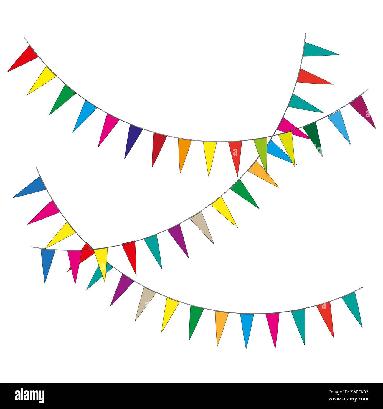 Garlands pennants. Celebration banner. Happy birthday. Party decoration